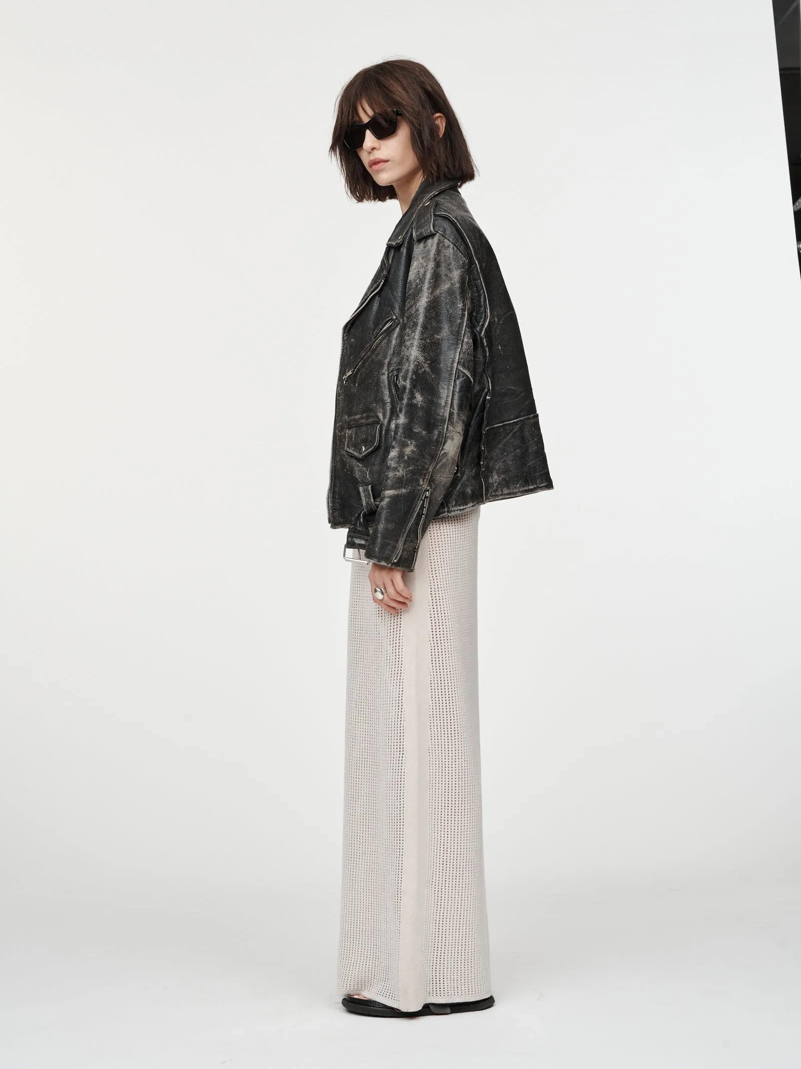 Vintage Leather Motorcycle Jacket in Black sold by MARIA McMANUS product image thumbnail 3