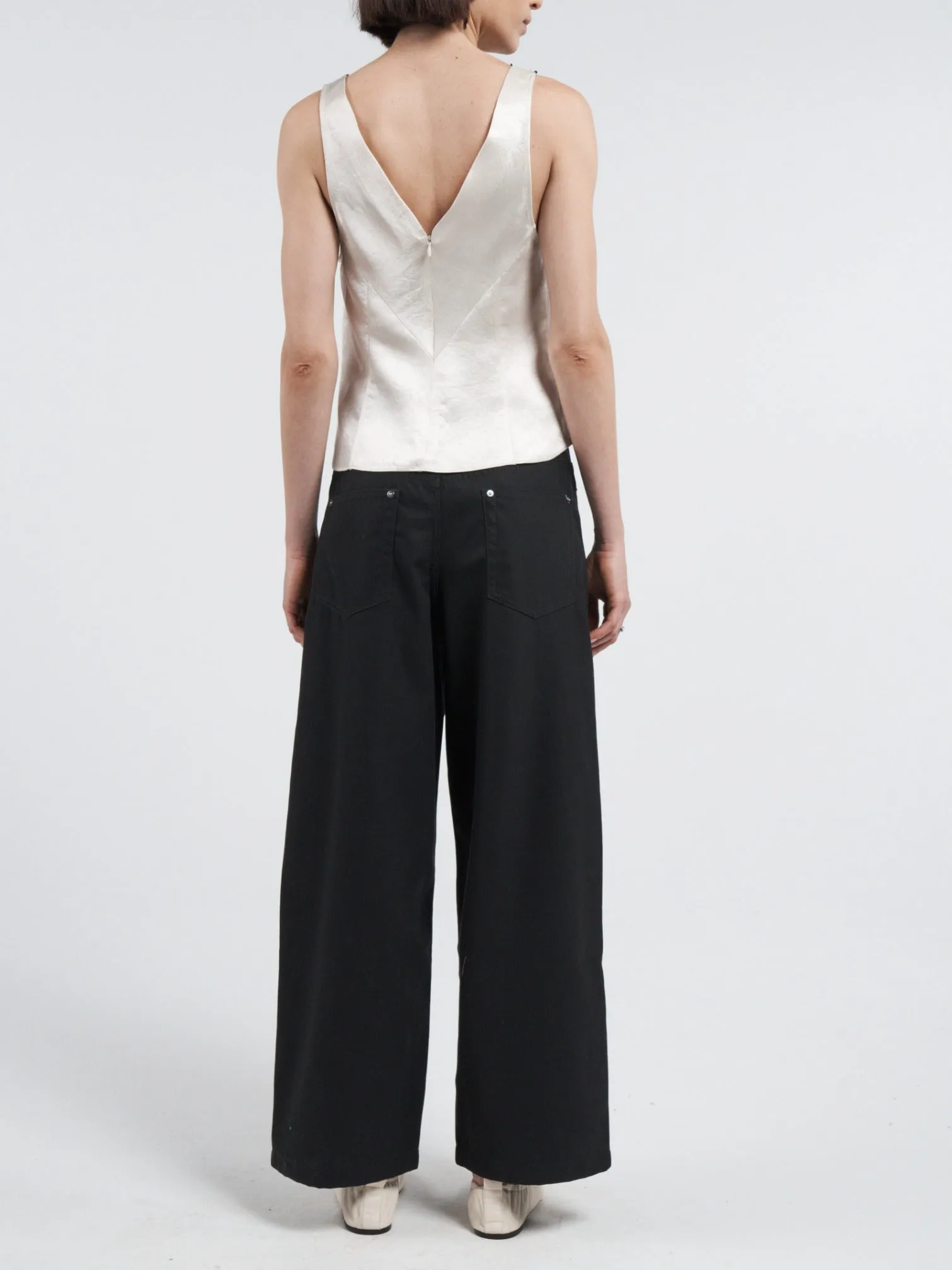 V-Neck Lace Detail Top in Ivory sold by MARIA McMANUS product image thumbnail 4