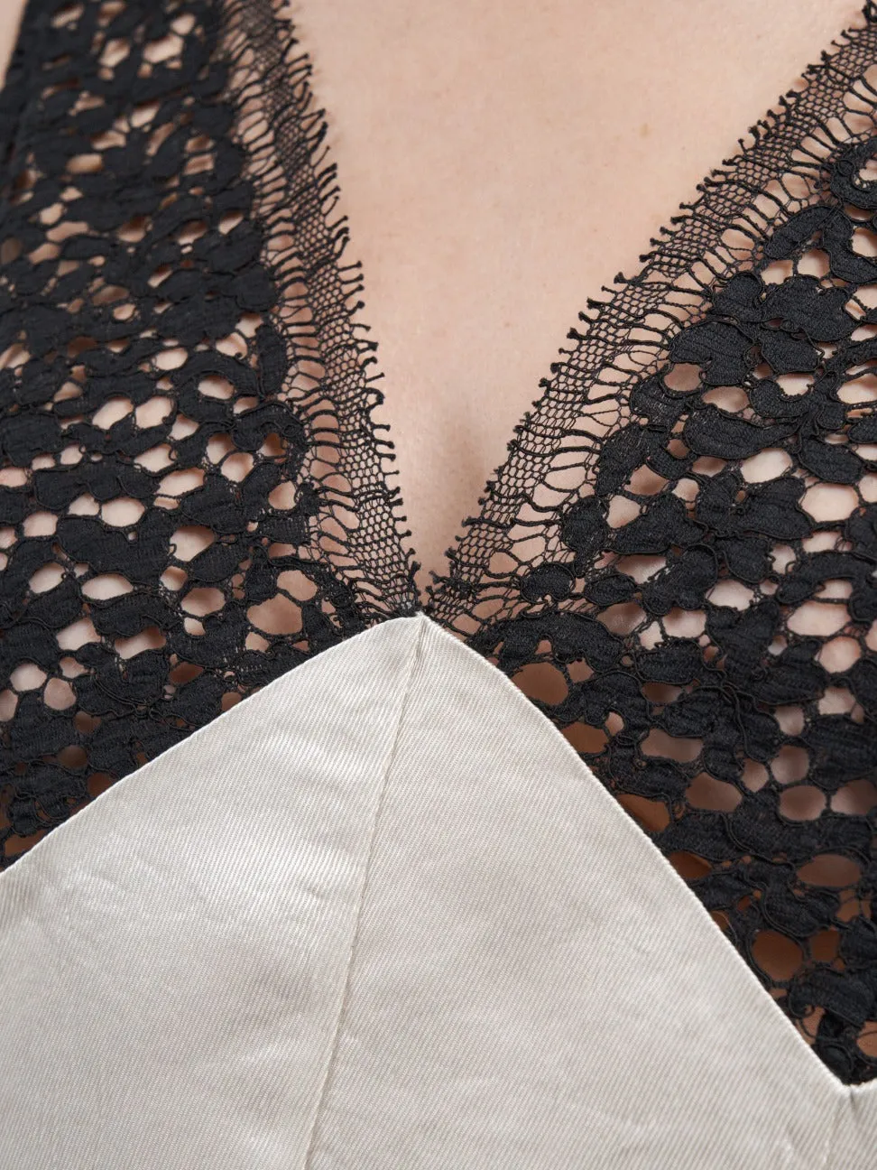 V-Neck Lace Detail Top in Ivory sold by MARIA McMANUS product image thumbnail 5