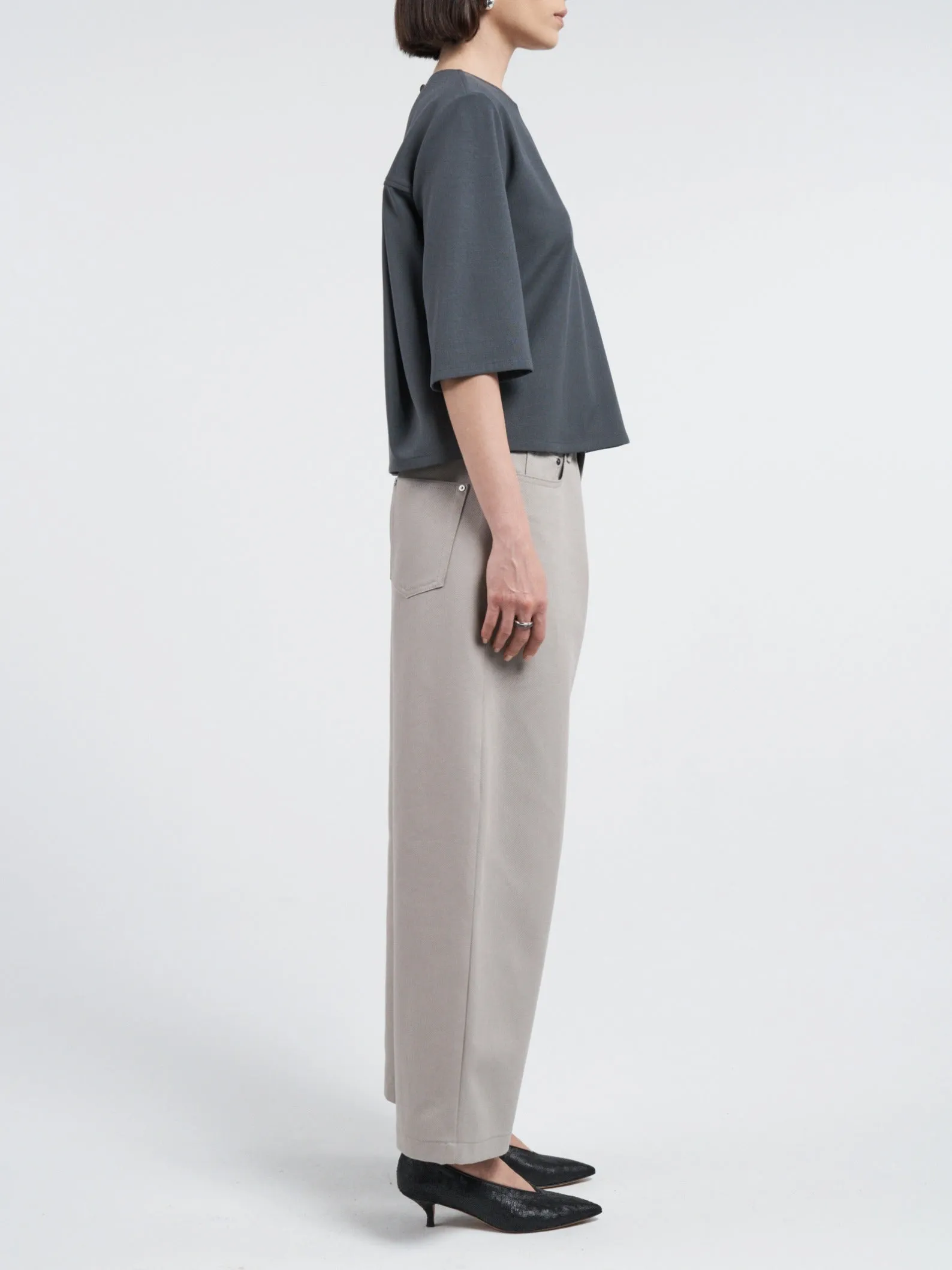 5 Pocket Wide Leg Jean in Grey sold by MARIA McMANUS product image thumbnail 4