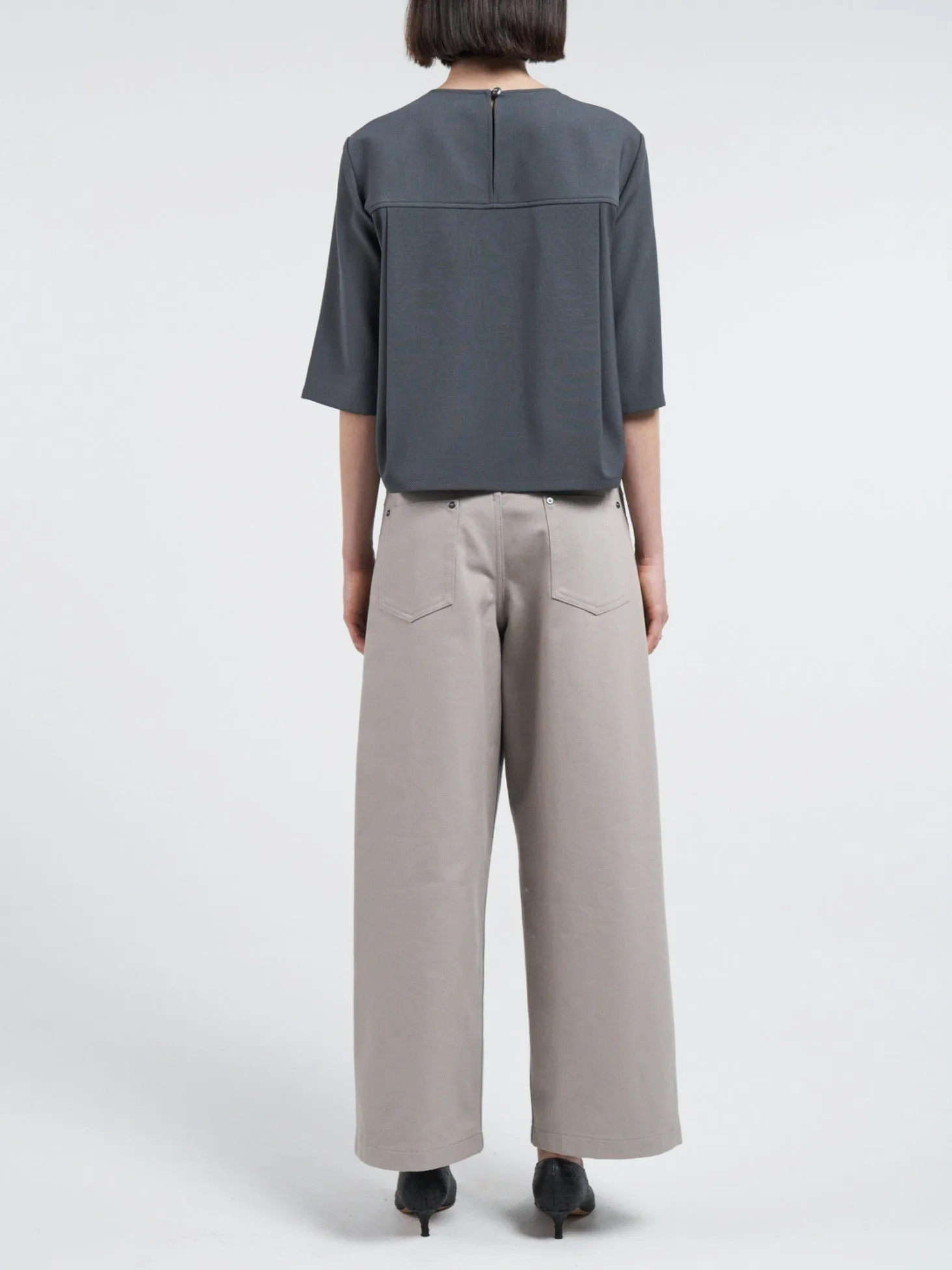 5 Pocket Wide Leg Jean in Grey sold by MARIA McMANUS product image thumbnail 3