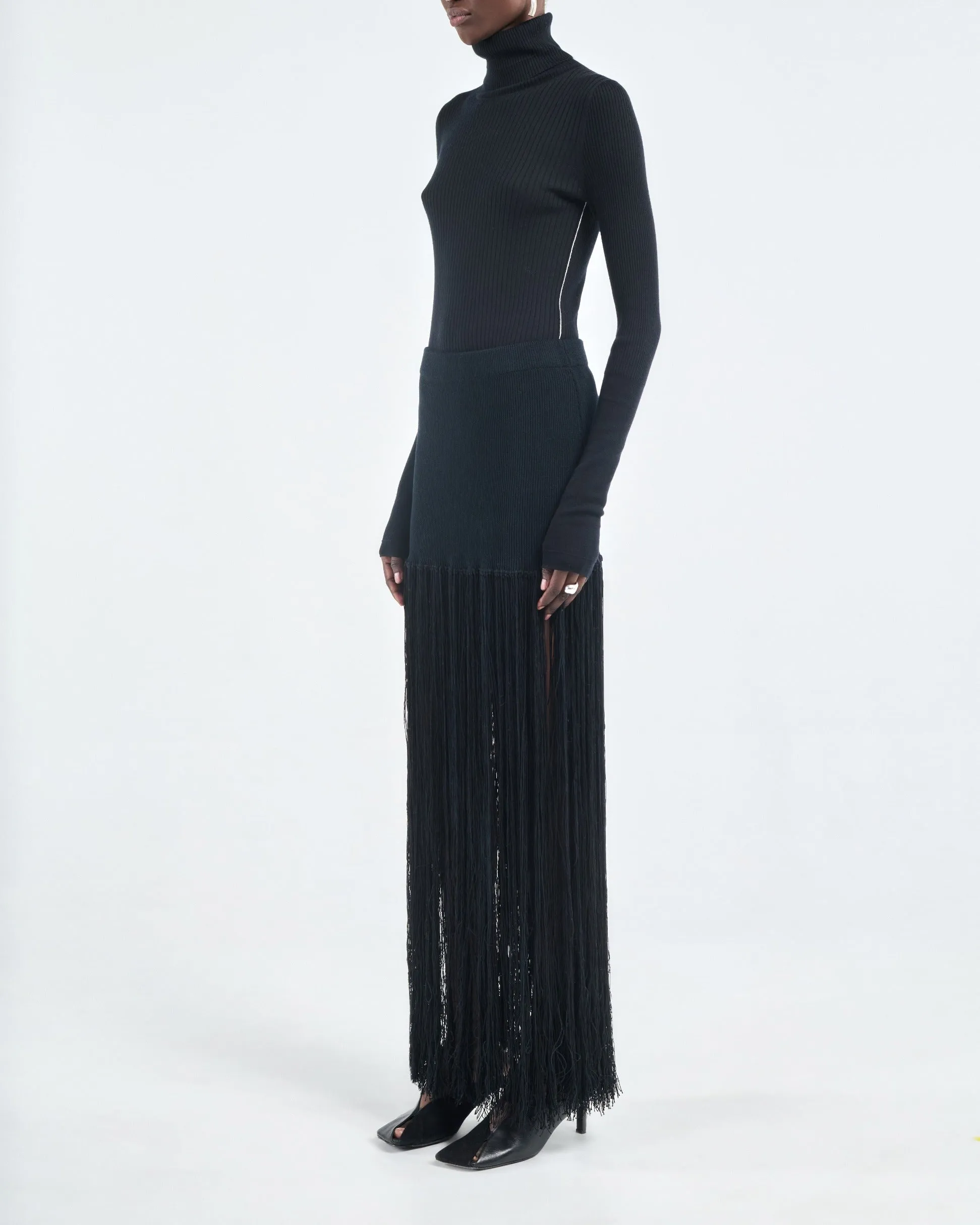 Ribbed Turtleneck in Black sold by MARIA McMANUS product image thumbnail 4