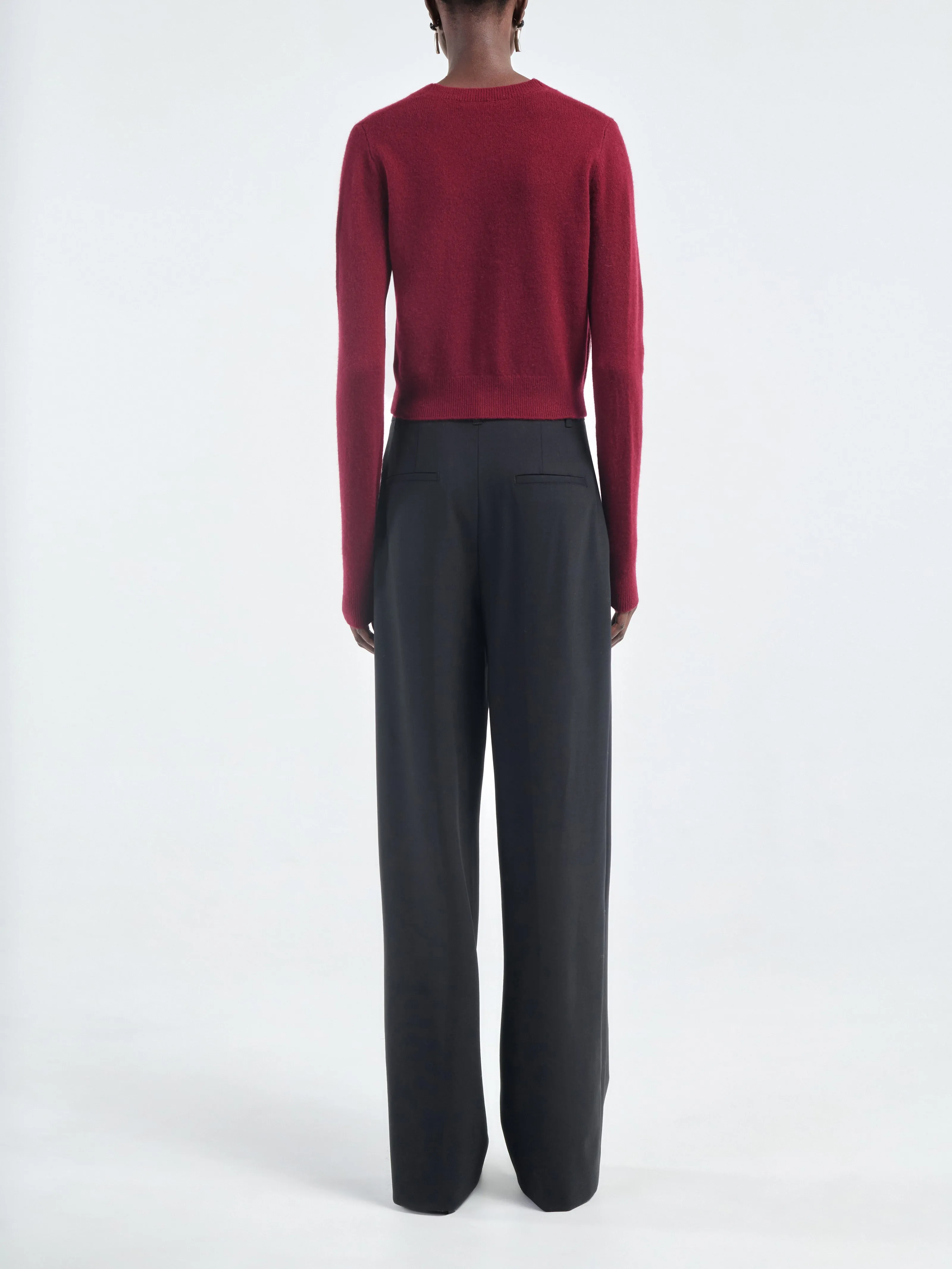 Shrunken V Cardigan in Ox Blood sold by MARIA McMANUS product image thumbnail 3