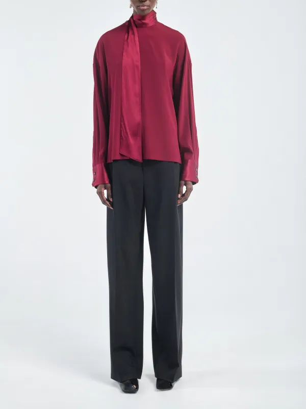 Scarf Blouse in Ox Blood made by MARIA McMANUS