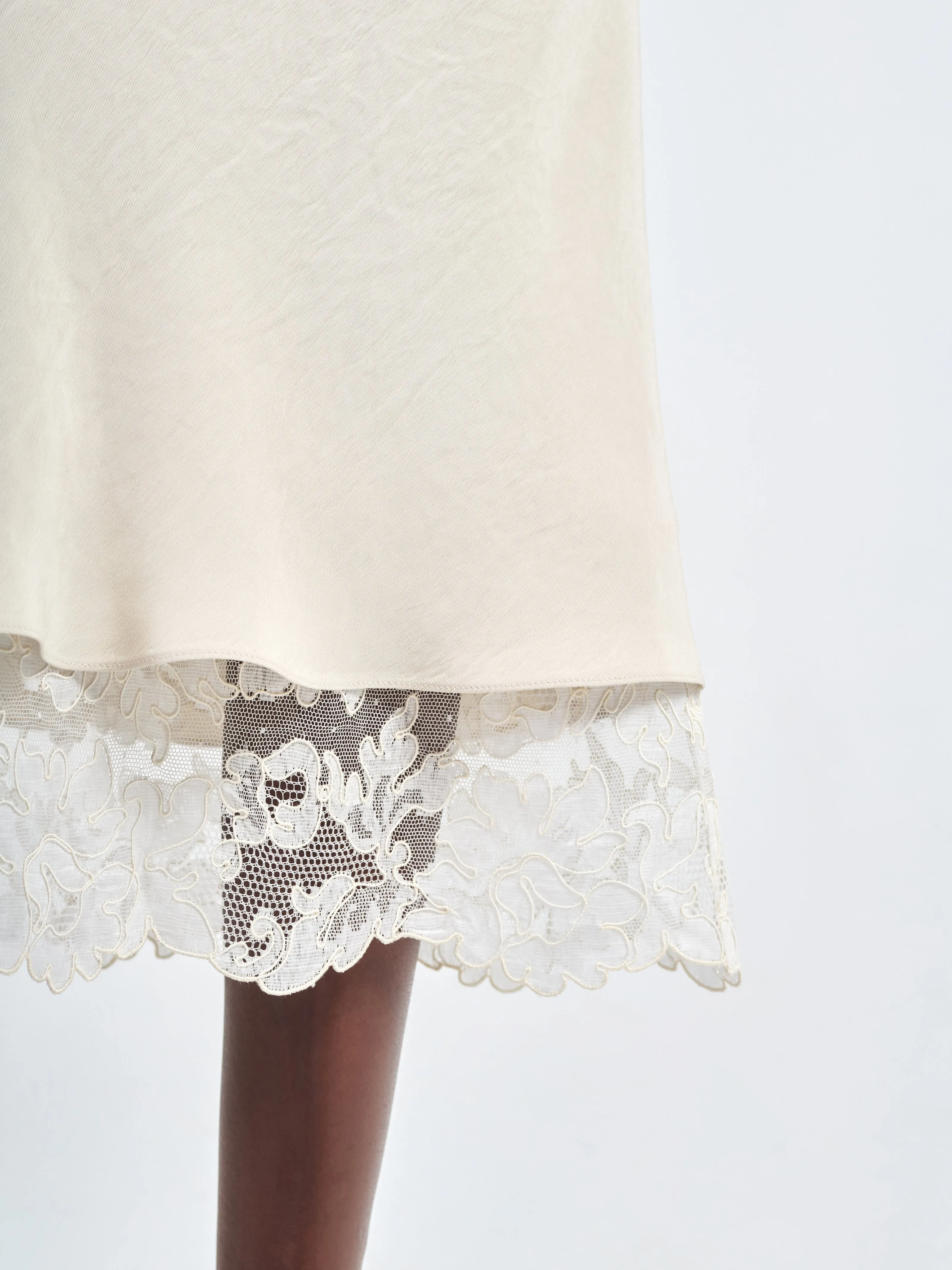 Lace Bias Skirt in Ivory sold by MARIA McMANUS product image thumbnail 5