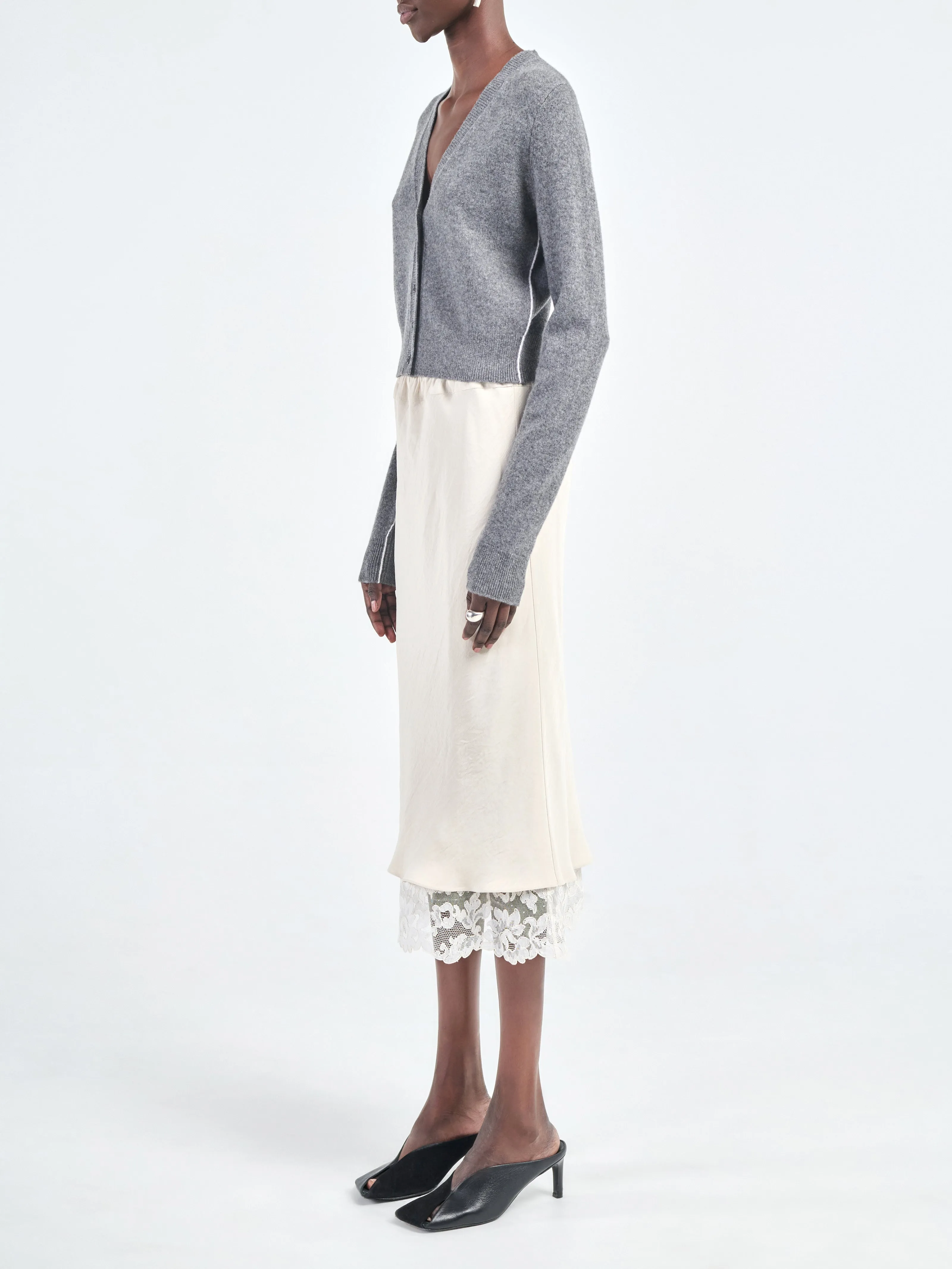 Lace Bias Skirt in Ivory sold by MARIA McMANUS product image thumbnail 2