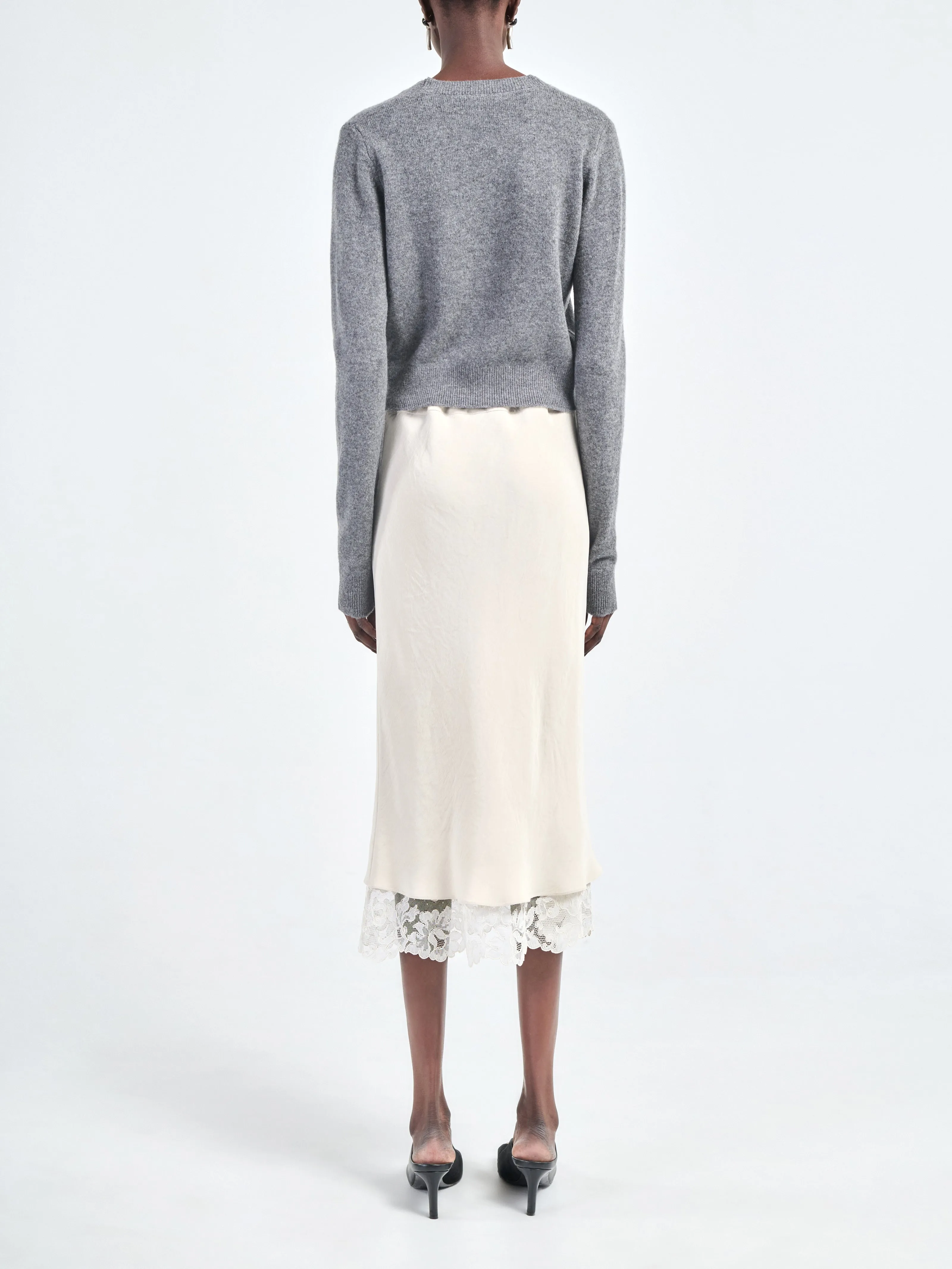 Lace Bias Skirt in Ivory sold by MARIA McMANUS product image thumbnail 4