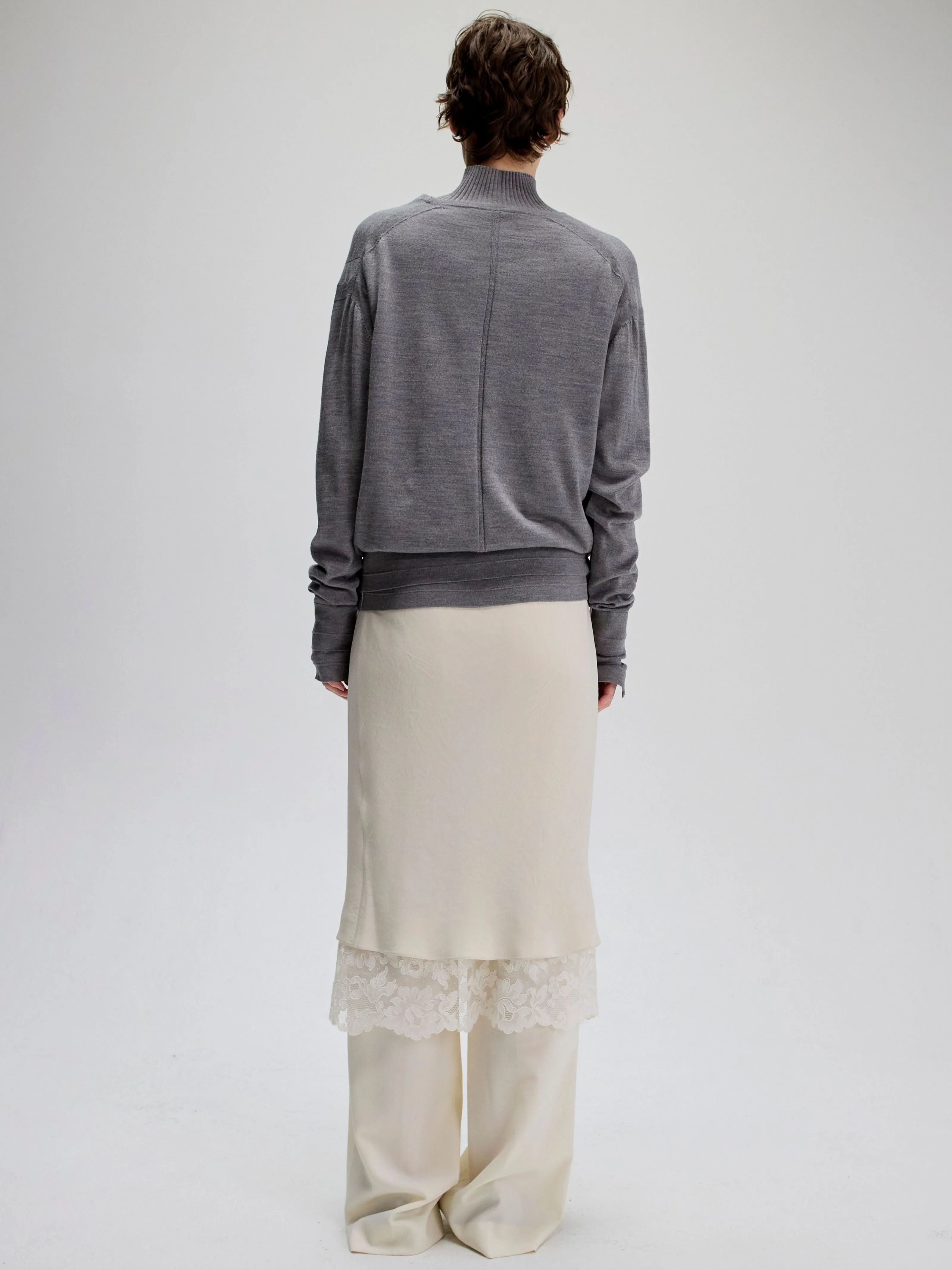Lace Bias Skirt in Ivory sold by MARIA McMANUS product image thumbnail 3
