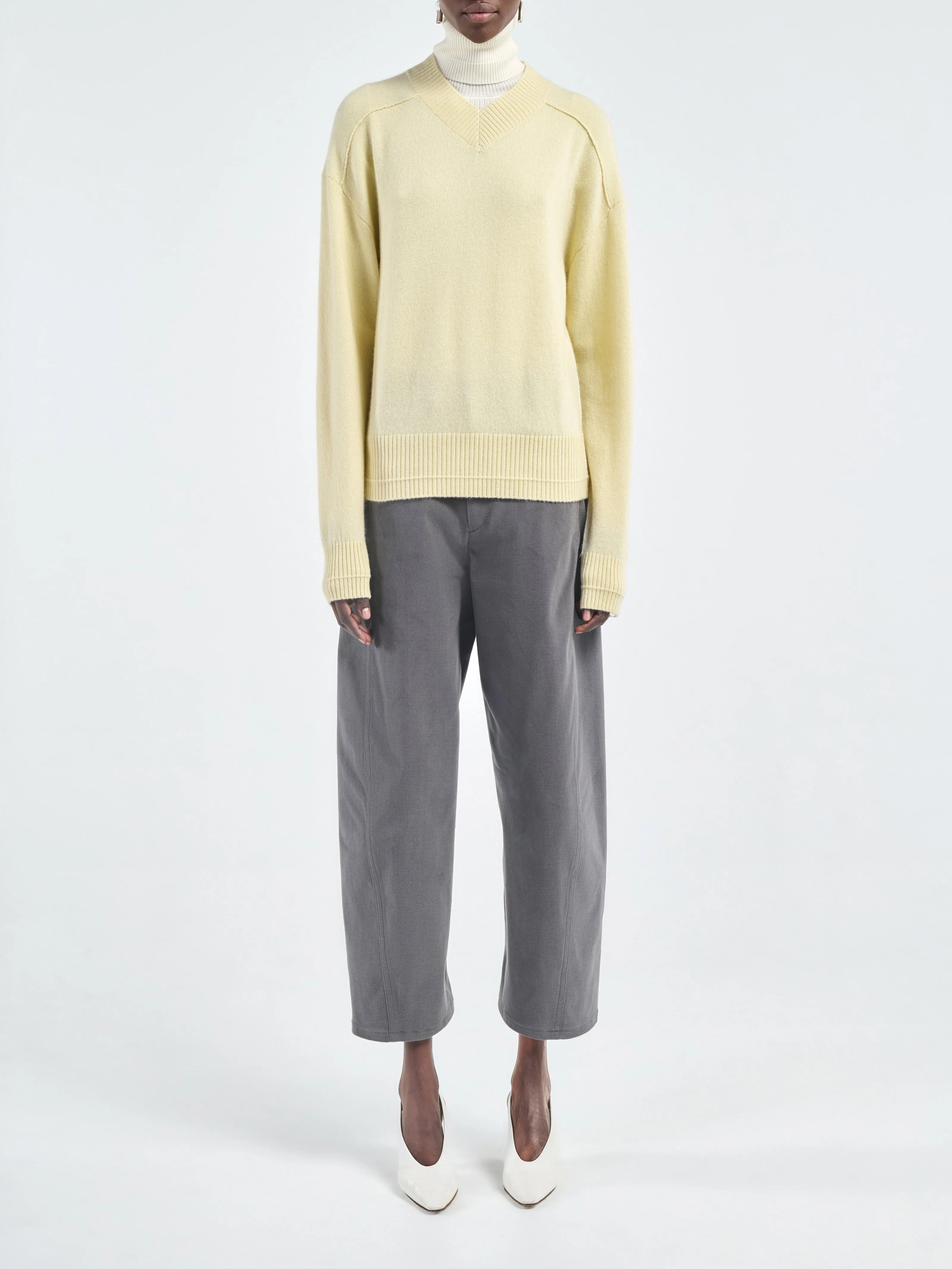 High V Neck Sweater in Primrose sold by MARIA McMANUS