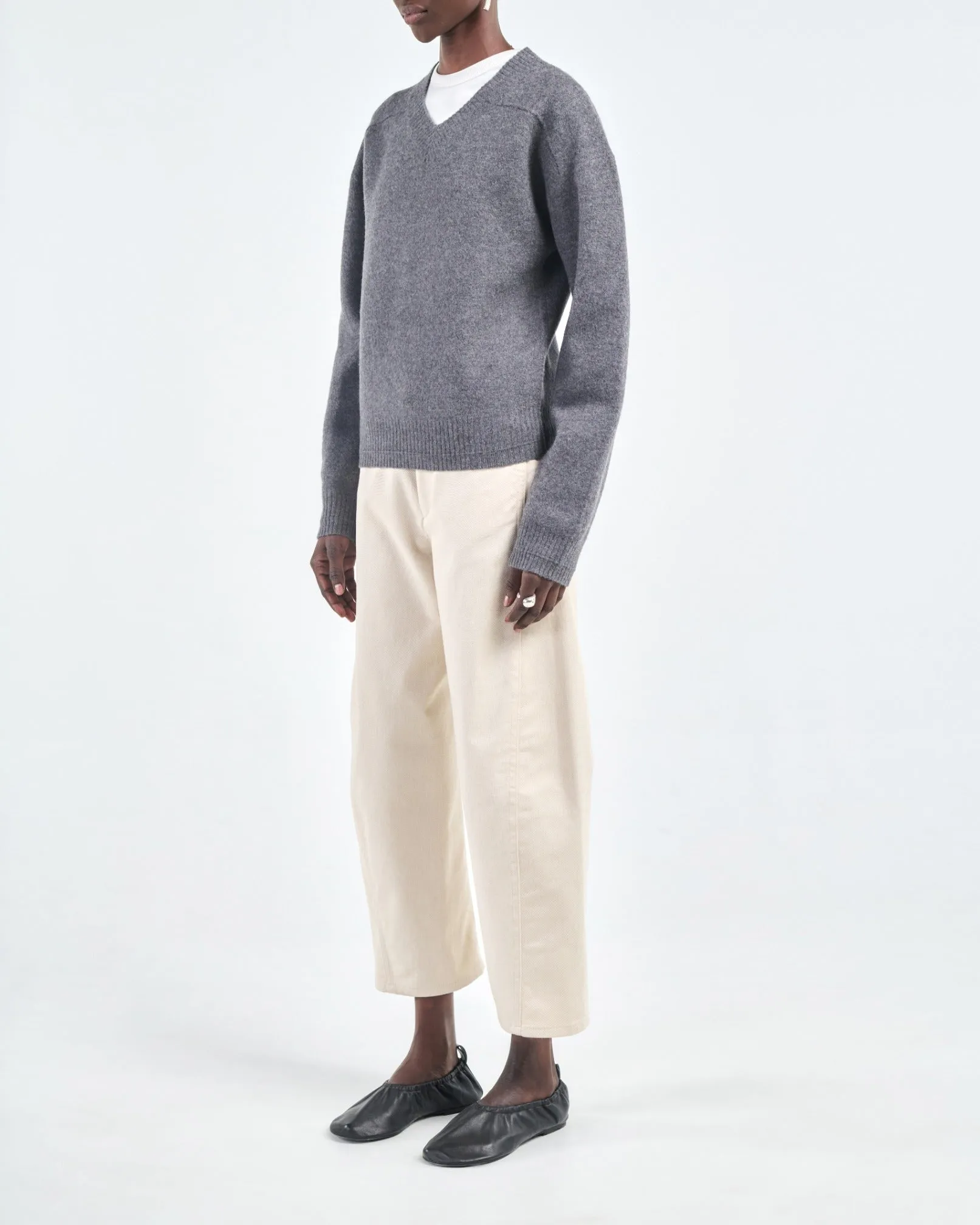 High V Neck Sweater in Charcoal sold by MARIA McMANUS product image thumbnail 2
