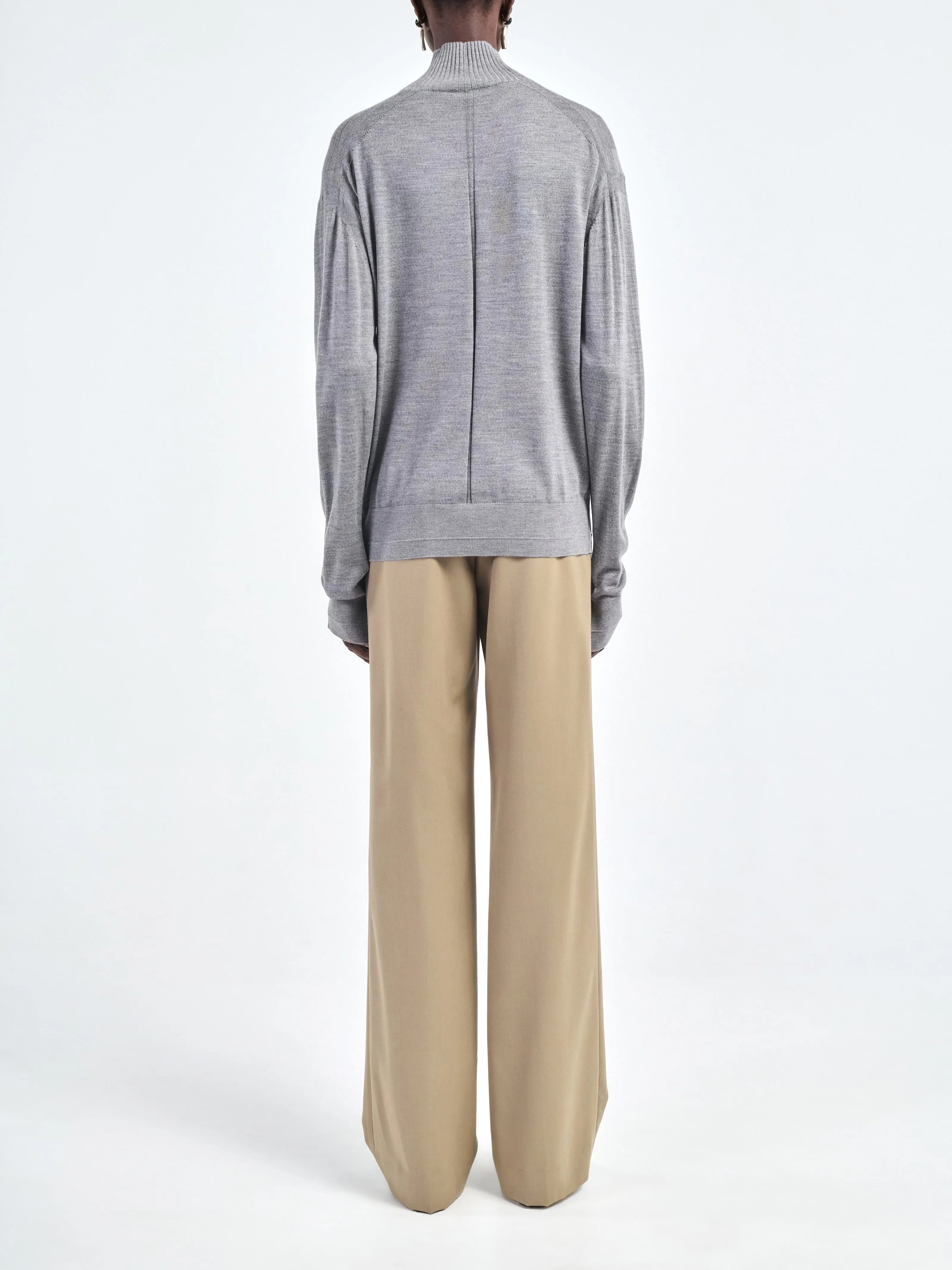 Fine Gauge Mock Neck in Heather Grey sold by MARIA McMANUS product image thumbnail 3