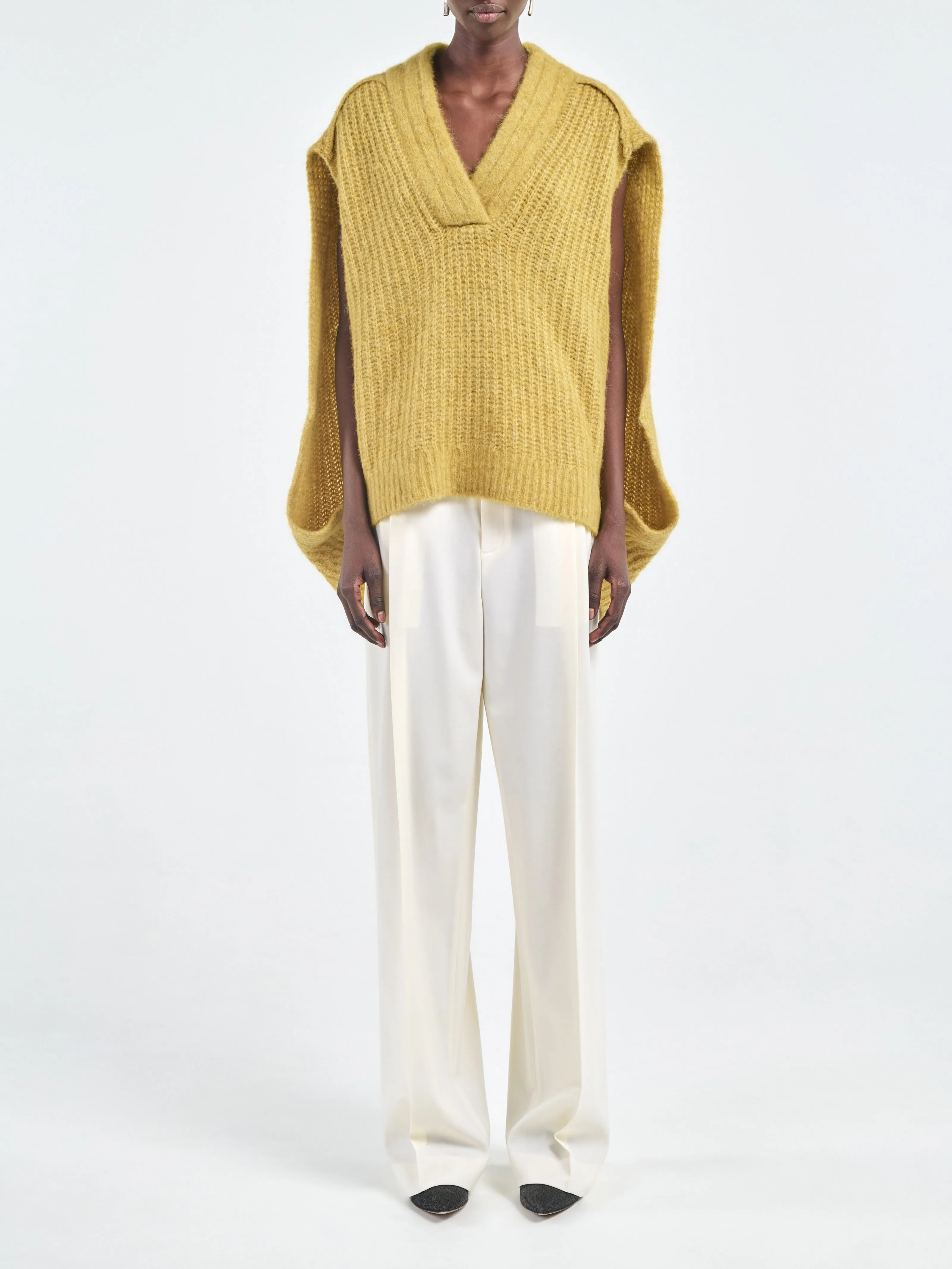 Cocoon Cape in Saffron sold by MARIA McMANUS