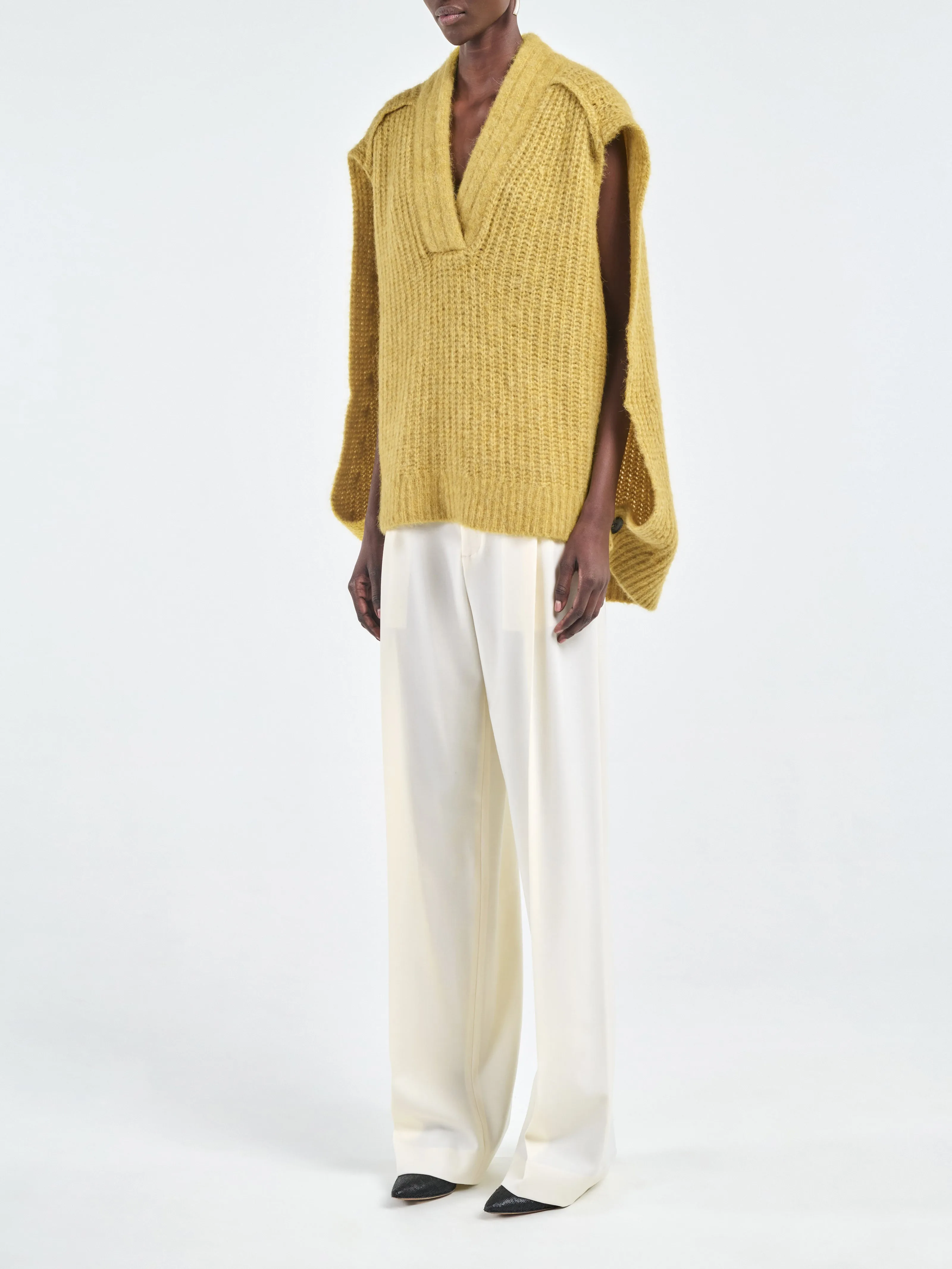 Cocoon Cape in Saffron sold by MARIA McMANUS product image thumbnail 2