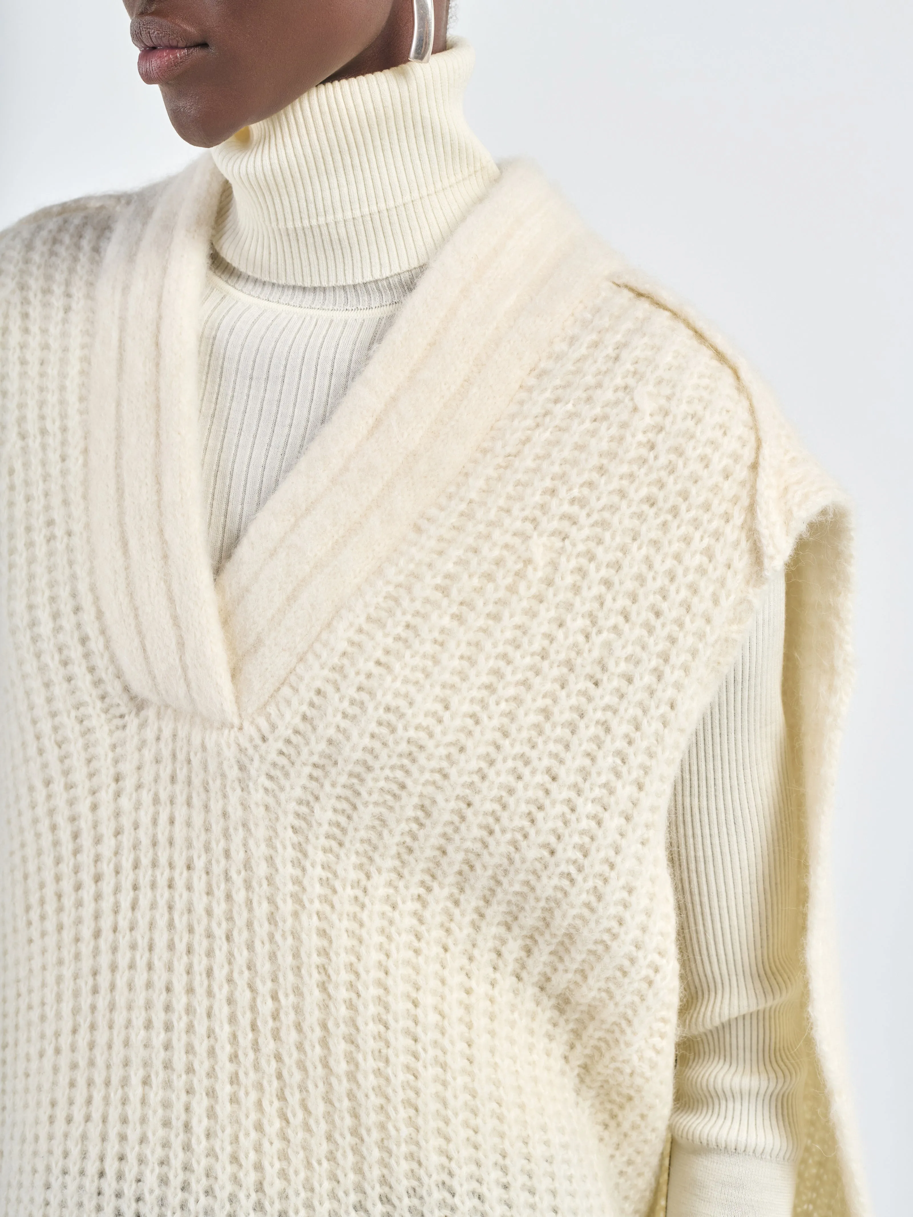 Cocoon Cape in Ivory sold by MARIA McMANUS product image thumbnail 4