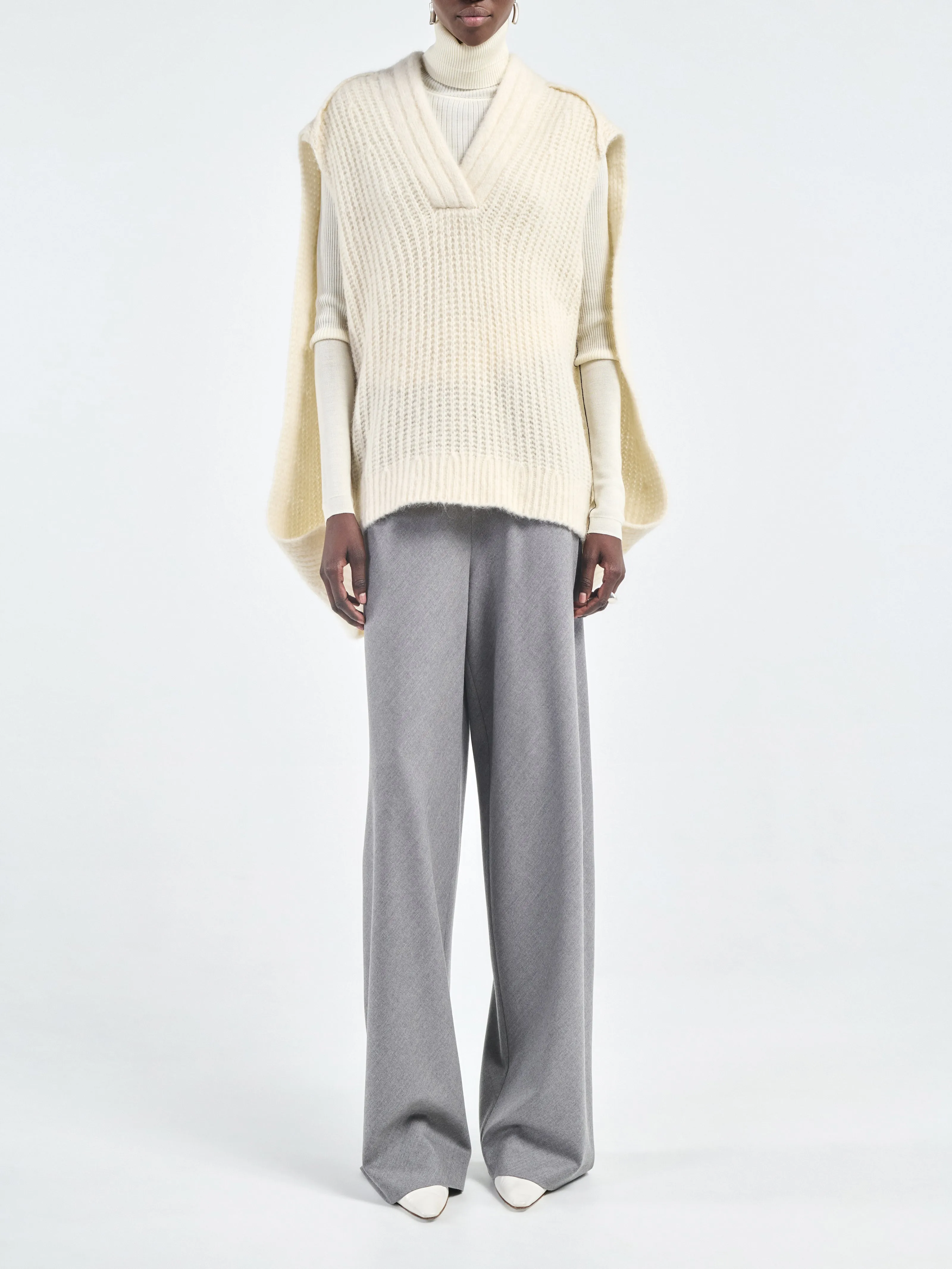 Cocoon Cape in Ivory sold by MARIA McMANUS