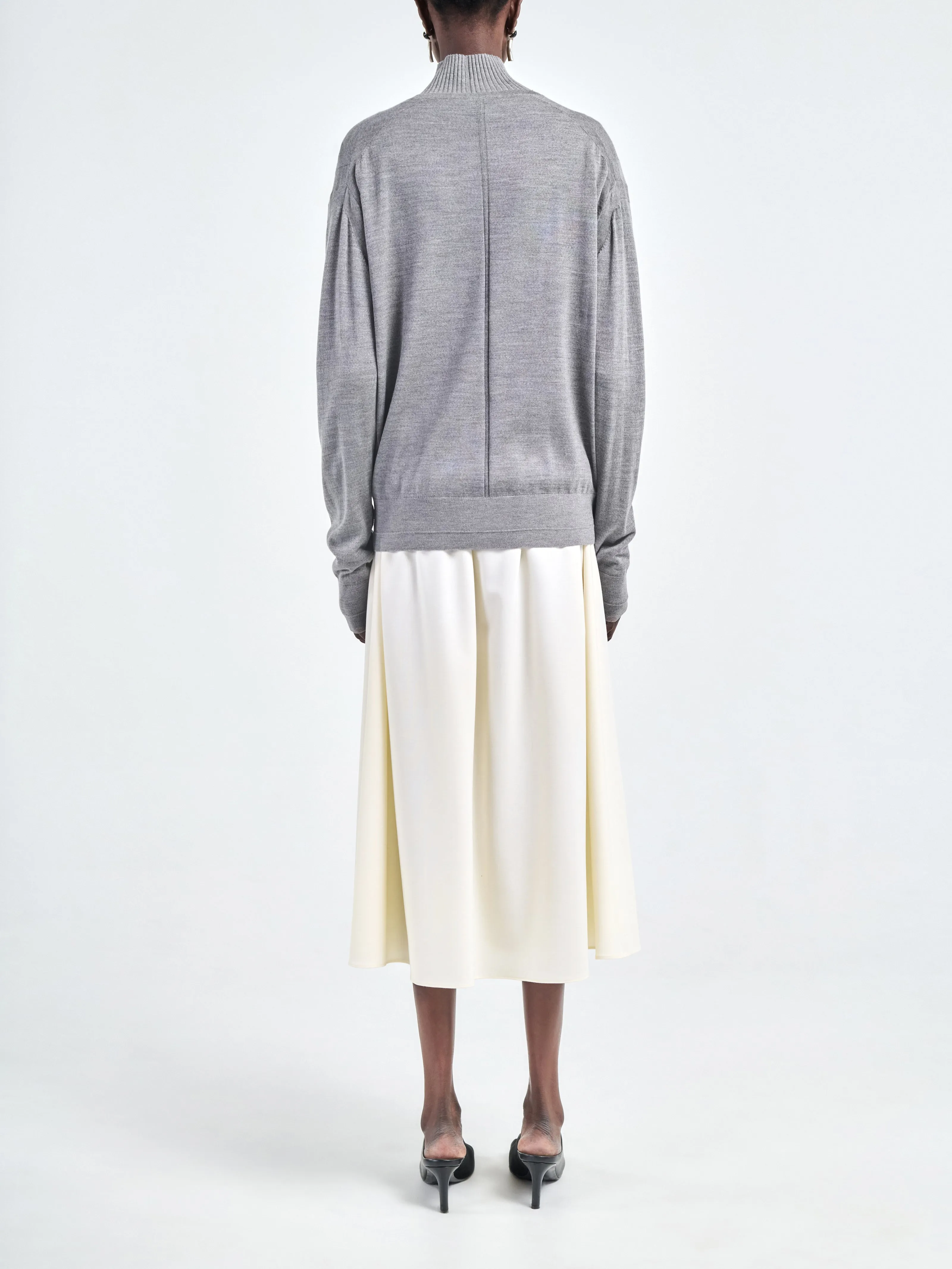 Button V Cardigan in Heather Grey sold by MARIA McMANUS product image thumbnail 4