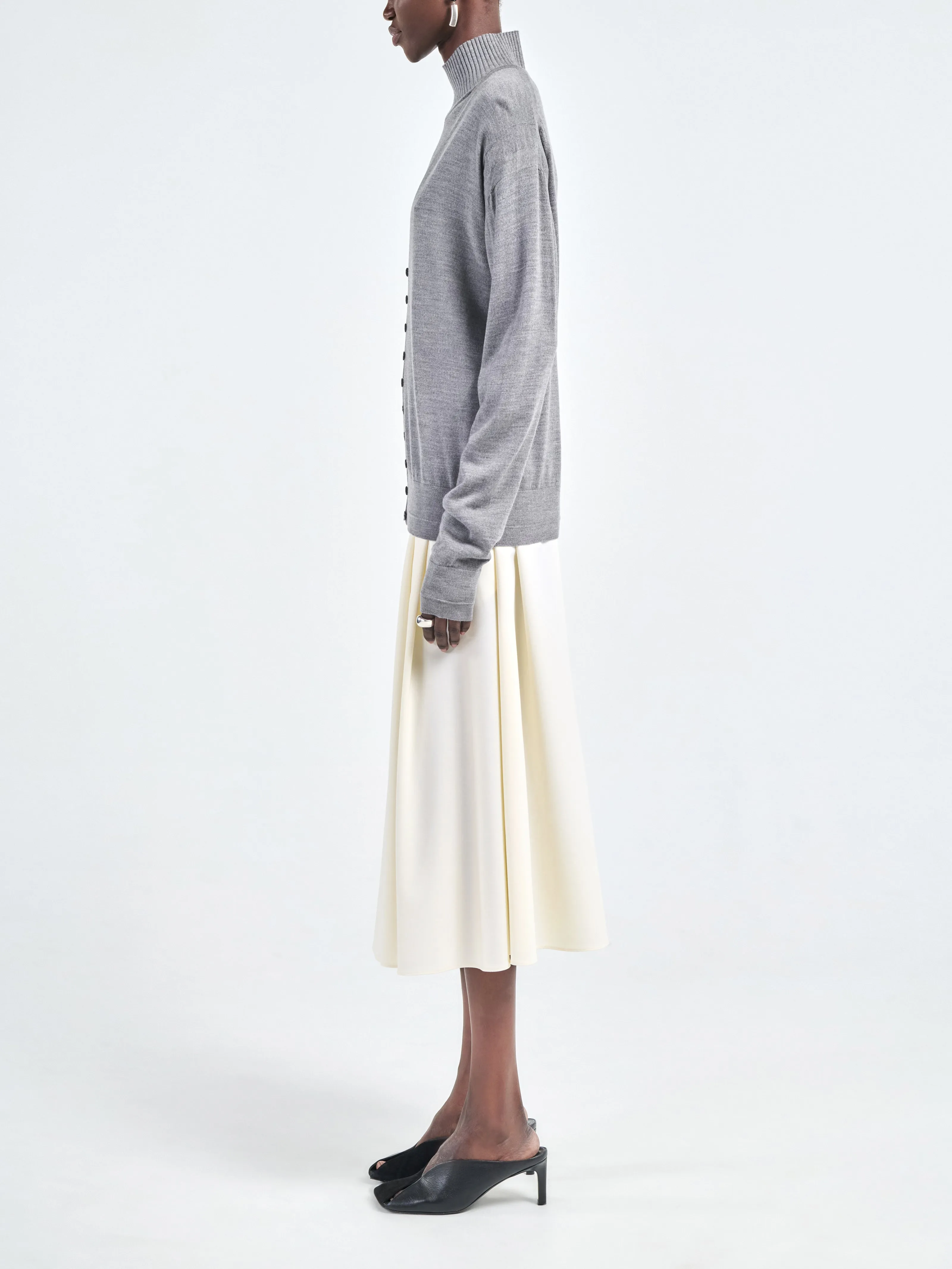 Button V Cardigan in Heather Grey sold by MARIA McMANUS product image thumbnail 3