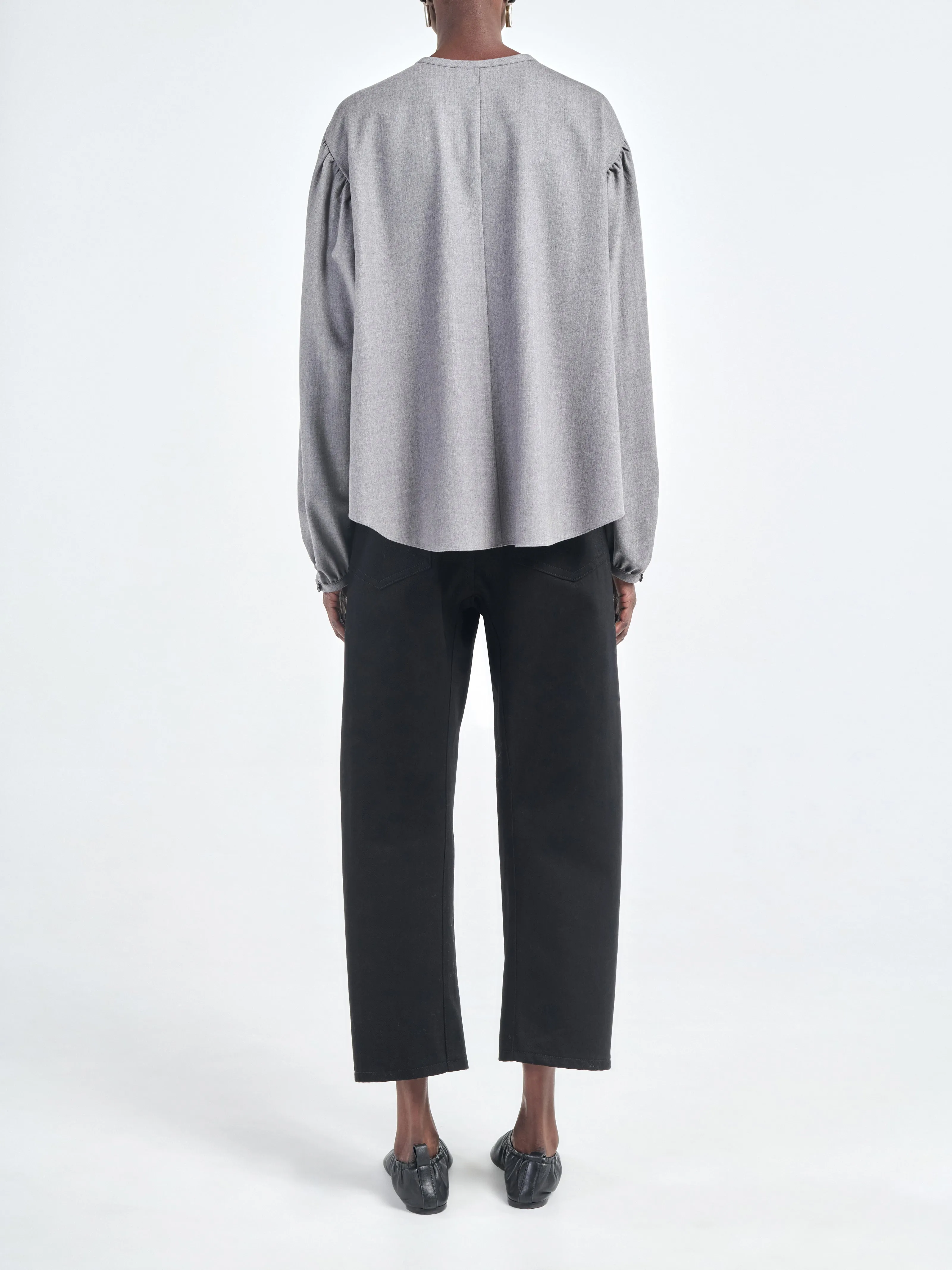 Bow Leg Crop Jean in Black Over Dye sold by MARIA McMANUS product image thumbnail 3