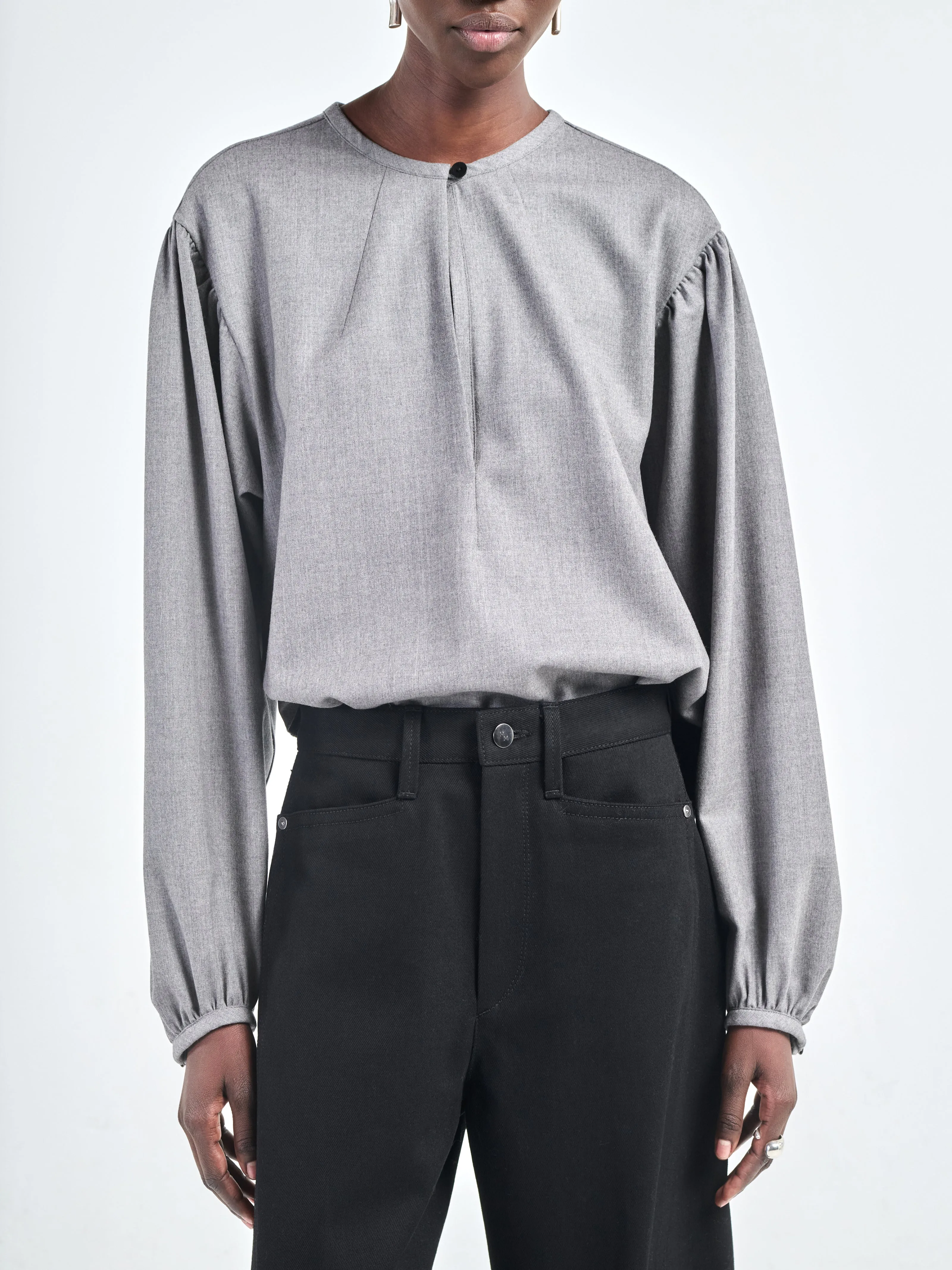 Bow Leg Crop Jean in Black Over Dye sold by MARIA McMANUS product image thumbnail 4