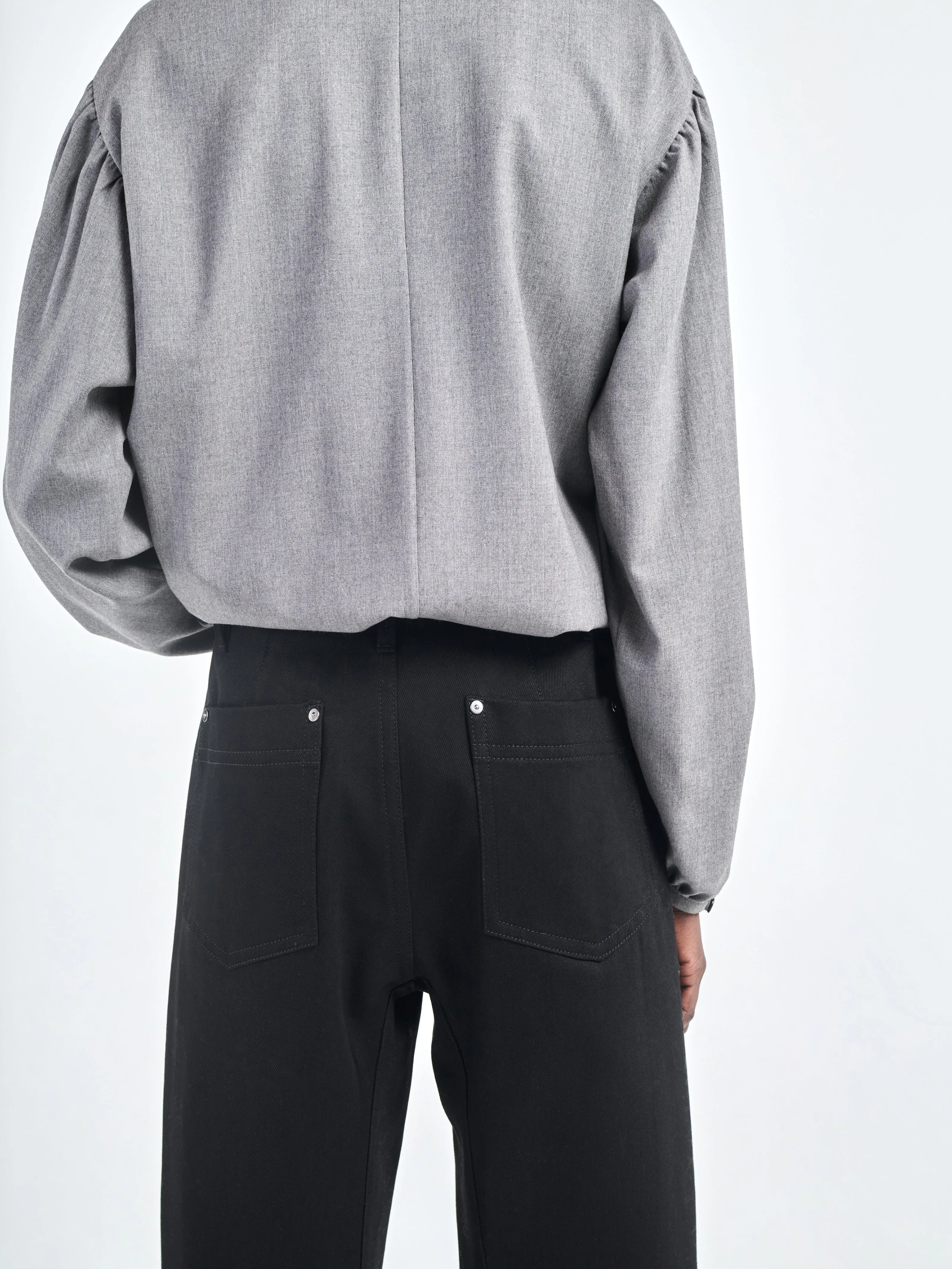 Bow Leg Crop Jean in Black Over Dye sold by MARIA McMANUS product image thumbnail 5