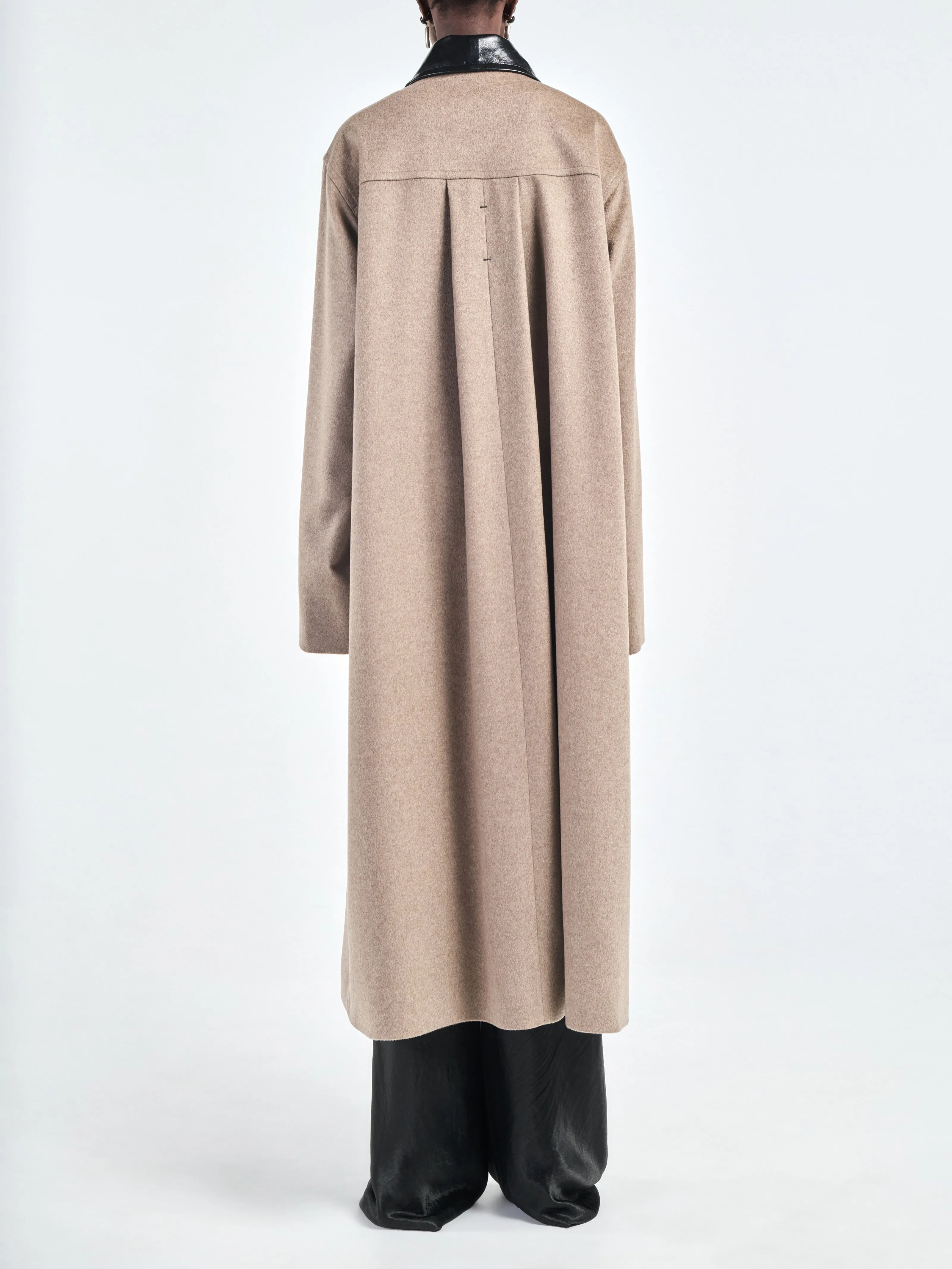 Belted Swing Coat with Capelette in Stone sold by MARIA McMANUS product image thumbnail 5
