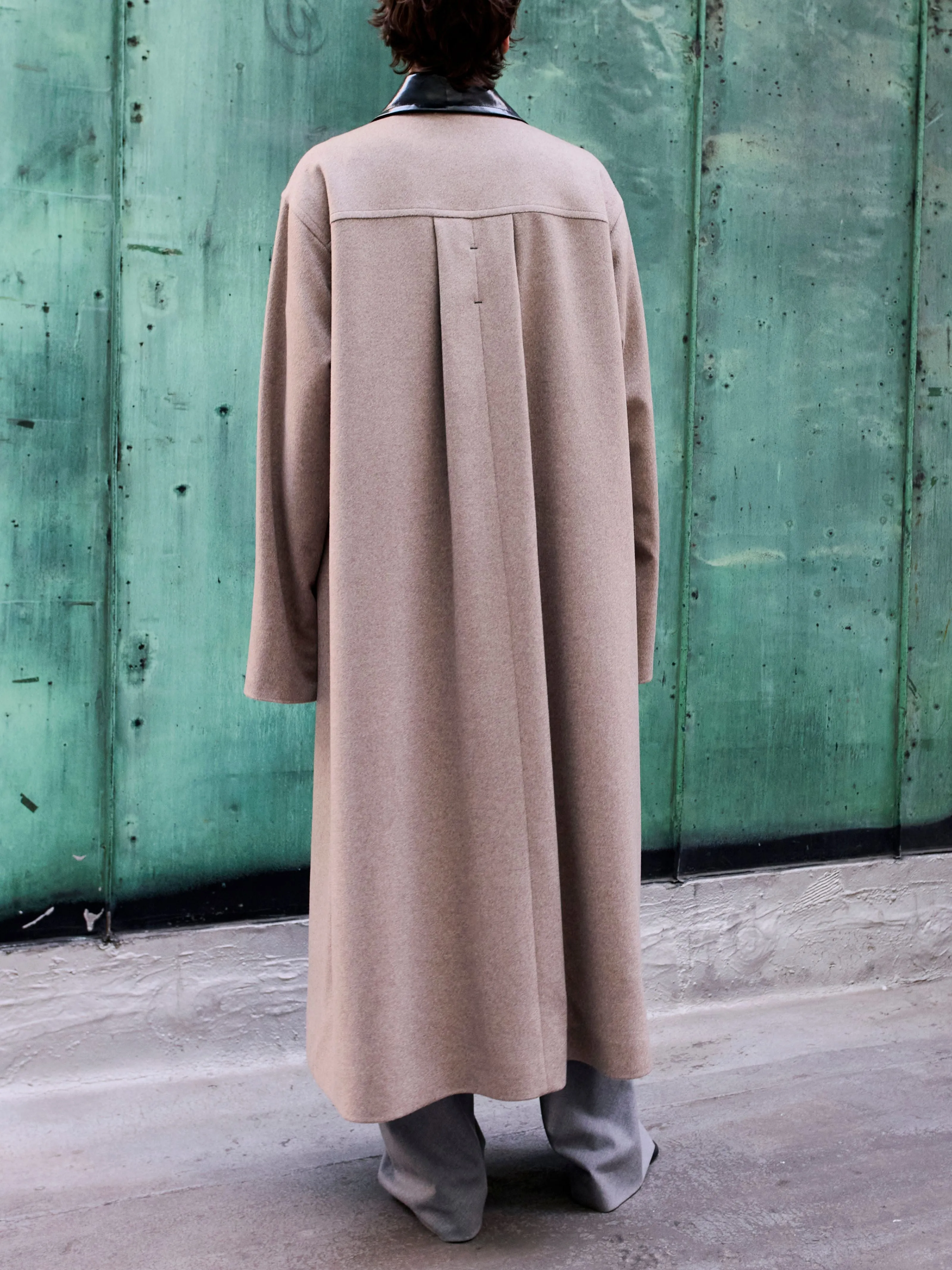 Belted Swing Coat with Capelette in Stone sold by MARIA McMANUS product image thumbnail 3