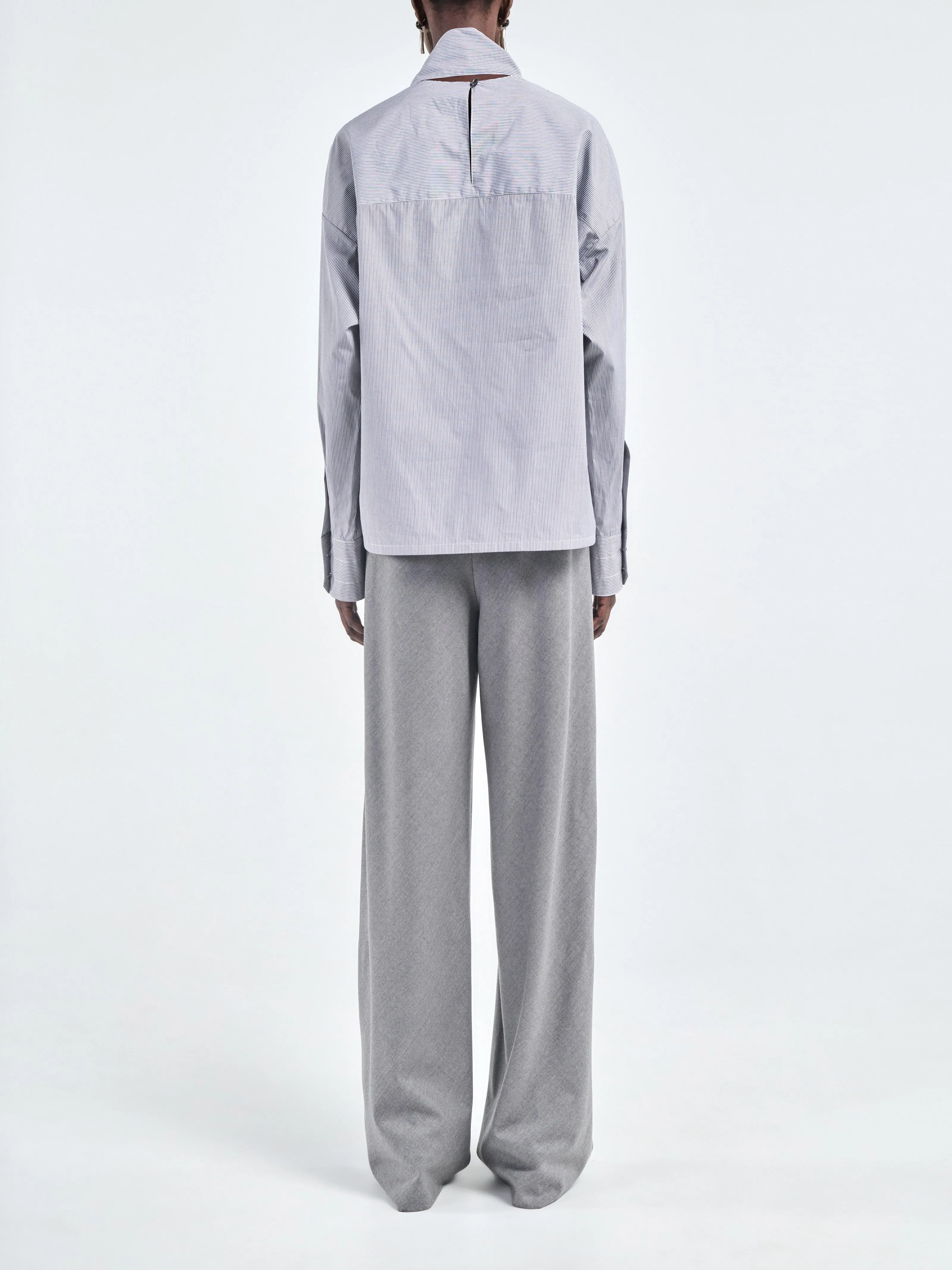 Scarf Blouse in Pinstripe Black/White sold by MARIA McMANUS product image thumbnail 3