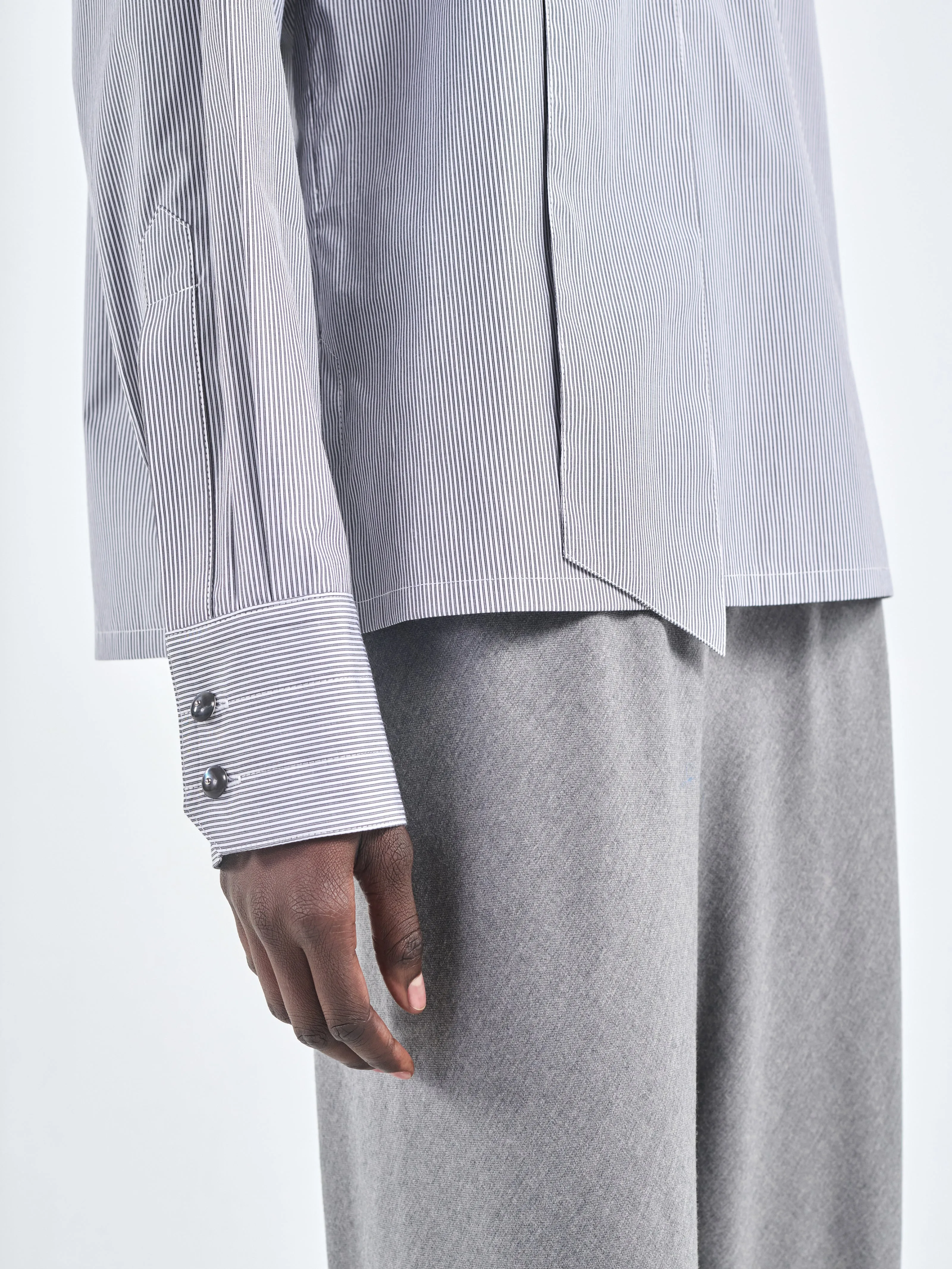 Scarf Blouse in Pinstripe Black/White sold by MARIA McMANUS product image thumbnail 4