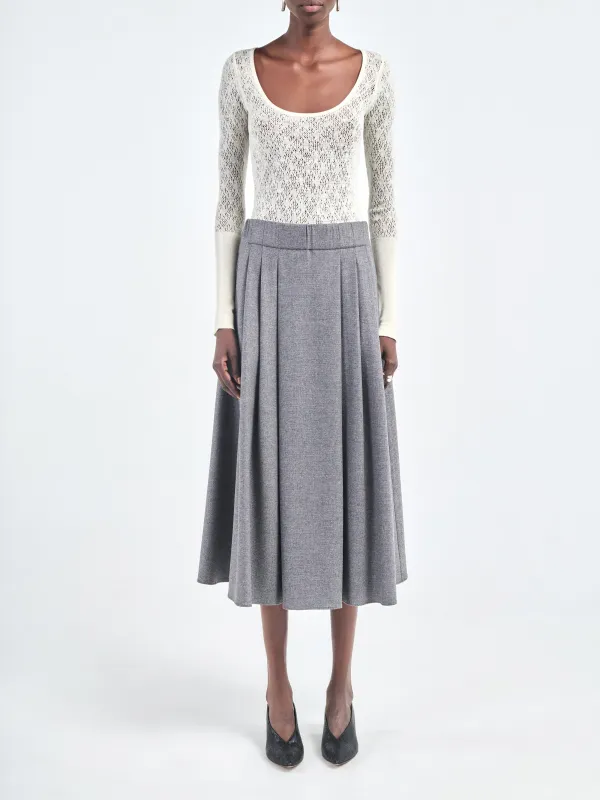 Scoop Lace Top in Ivory made by MARIA McMANUS