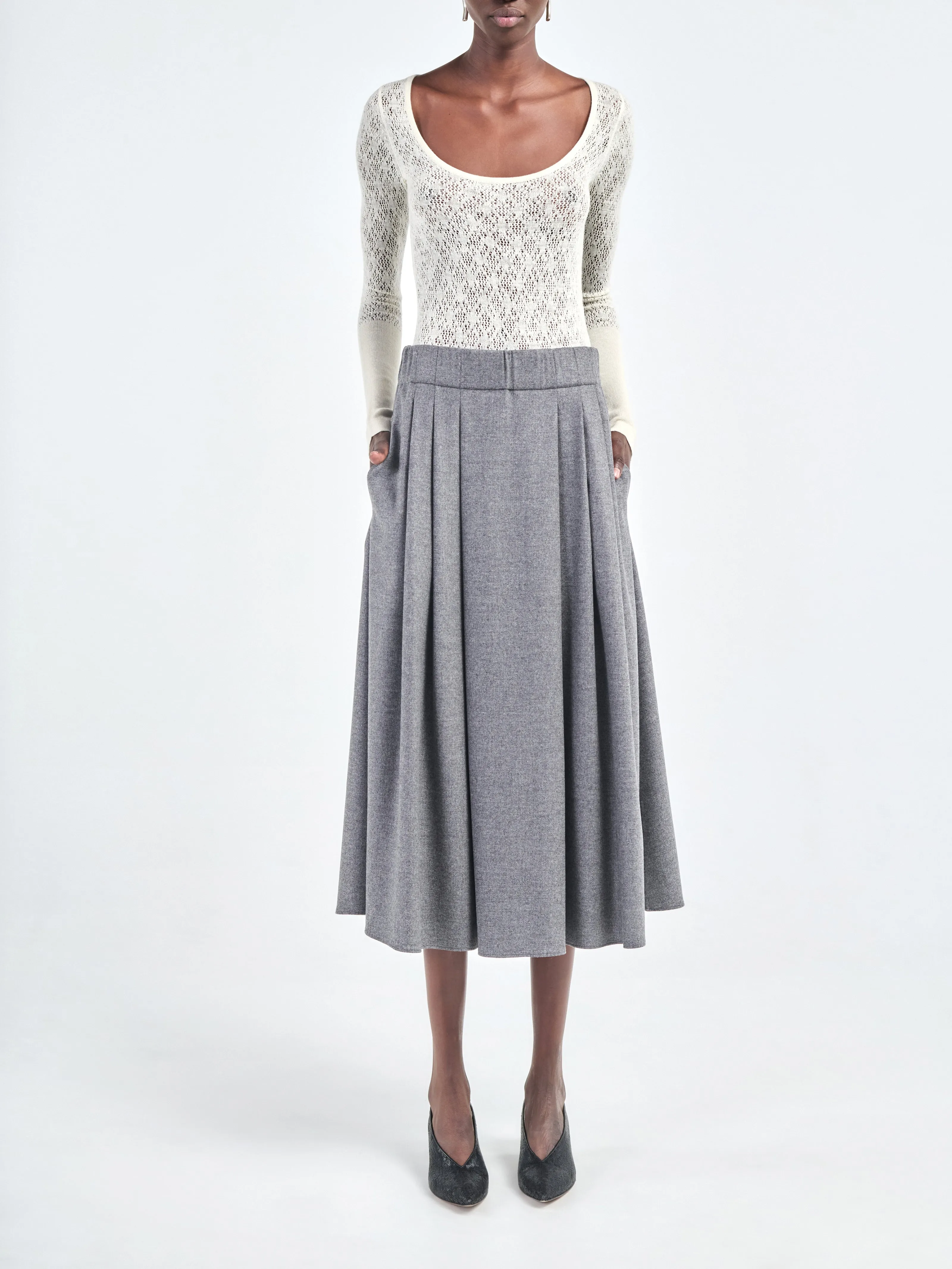 Scoop Lace Top in Ivory sold by MARIA McMANUS product image thumbnail 2
