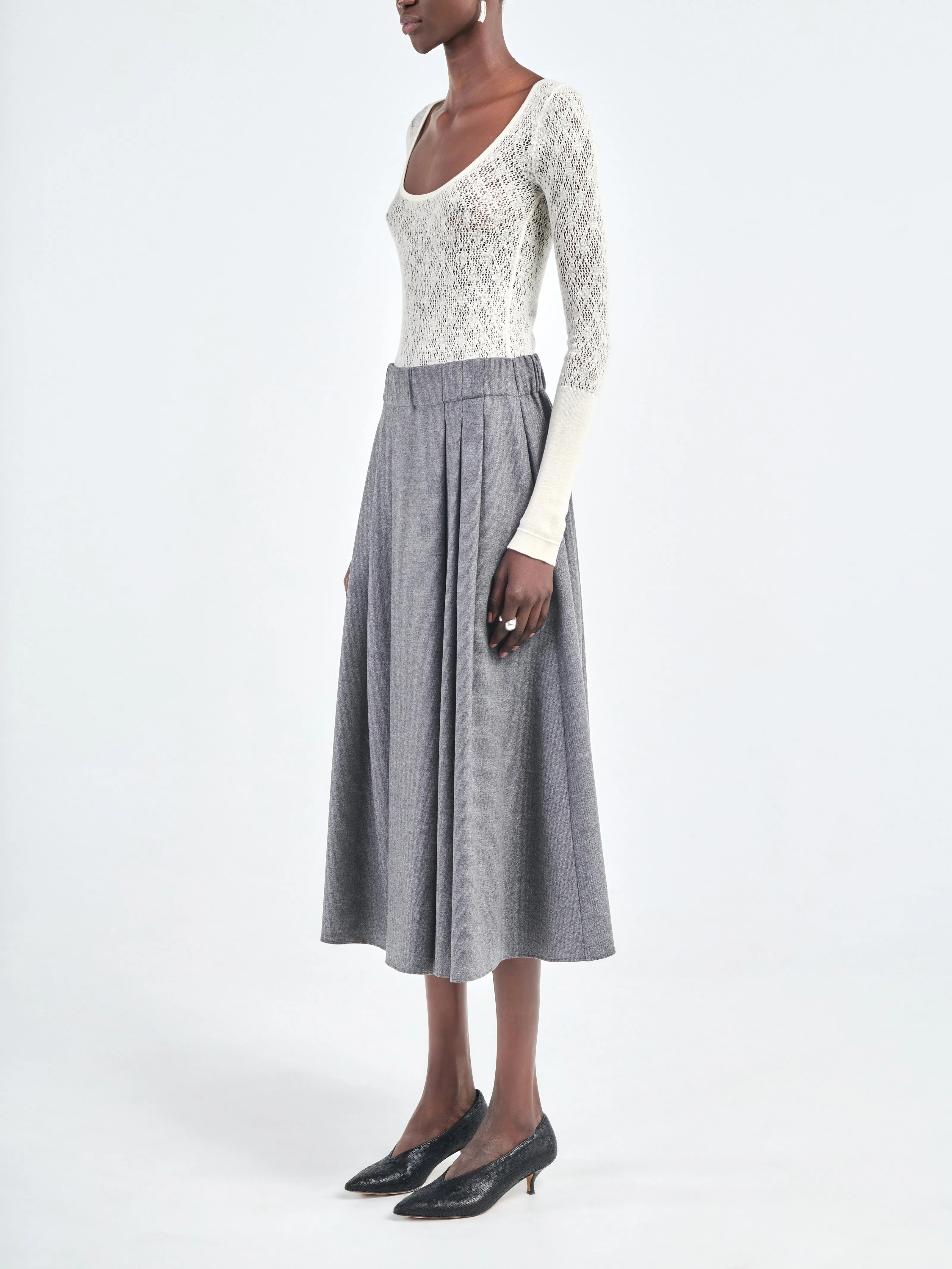 Scoop Lace Top in Ivory sold by MARIA McMANUS product image thumbnail 3