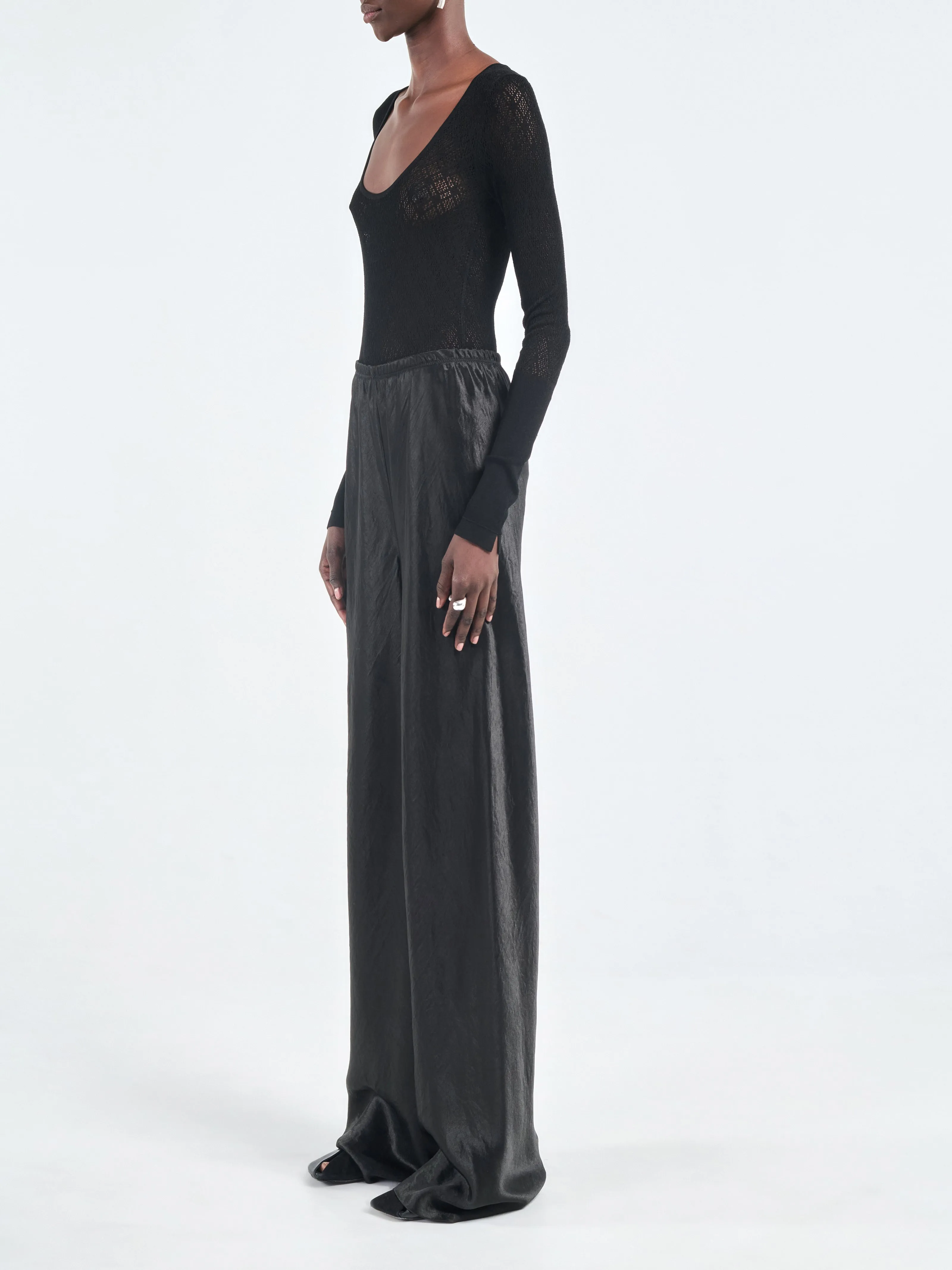 Scoop Lace Top in Black sold by MARIA McMANUS product image thumbnail 2