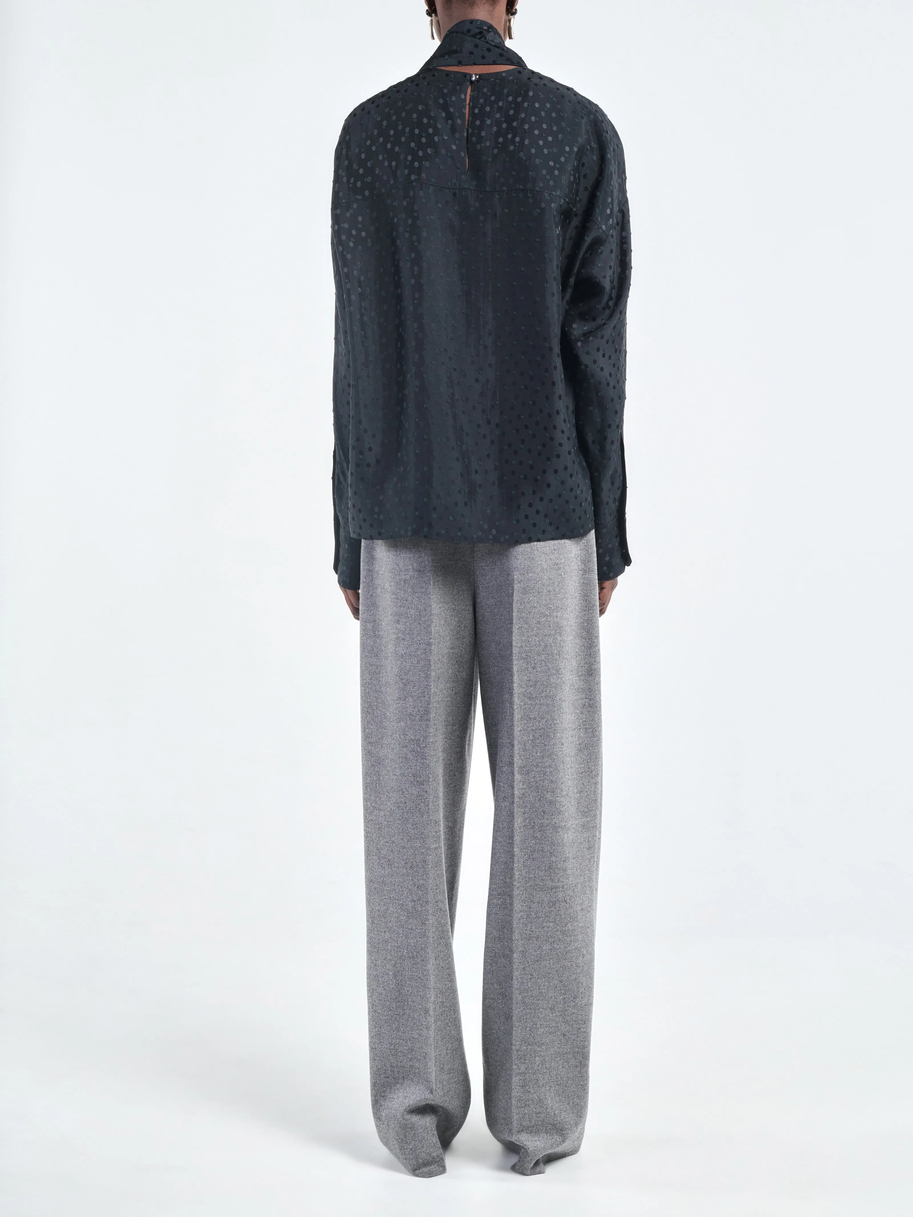 Scarf Blouse in Black Dot Jacquard sold by MARIA McMANUS product image thumbnail 4