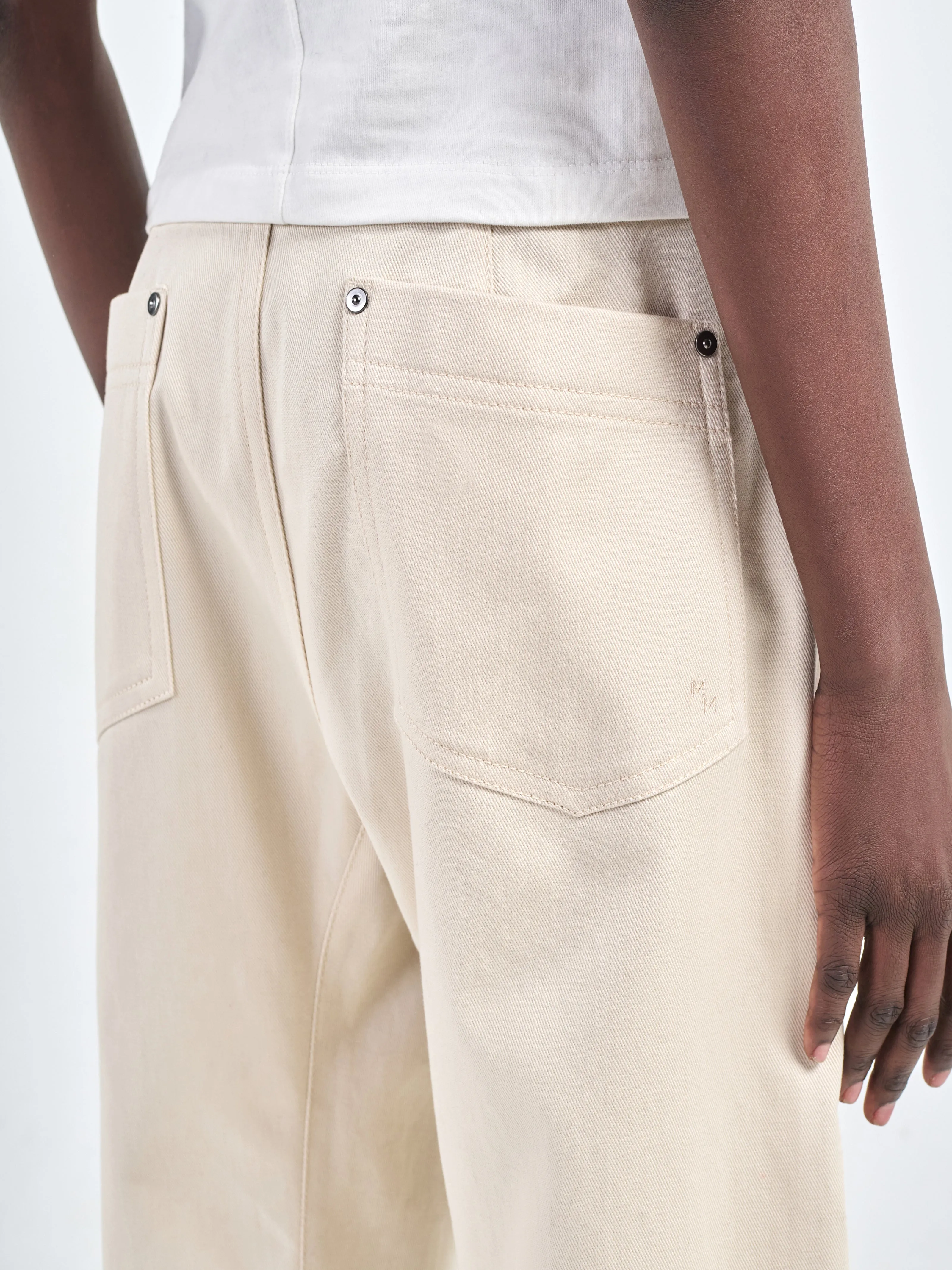 Bow Leg Crop Jean in Ecru sold by MARIA McMANUS product image thumbnail 4