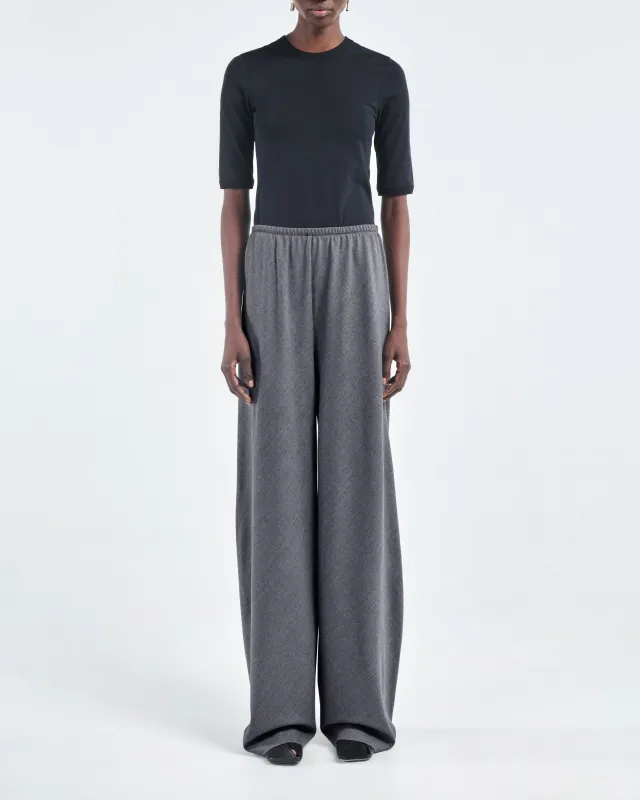 Bias Cut Trouser in Charcoal Tweed made by MARIA McMANUS