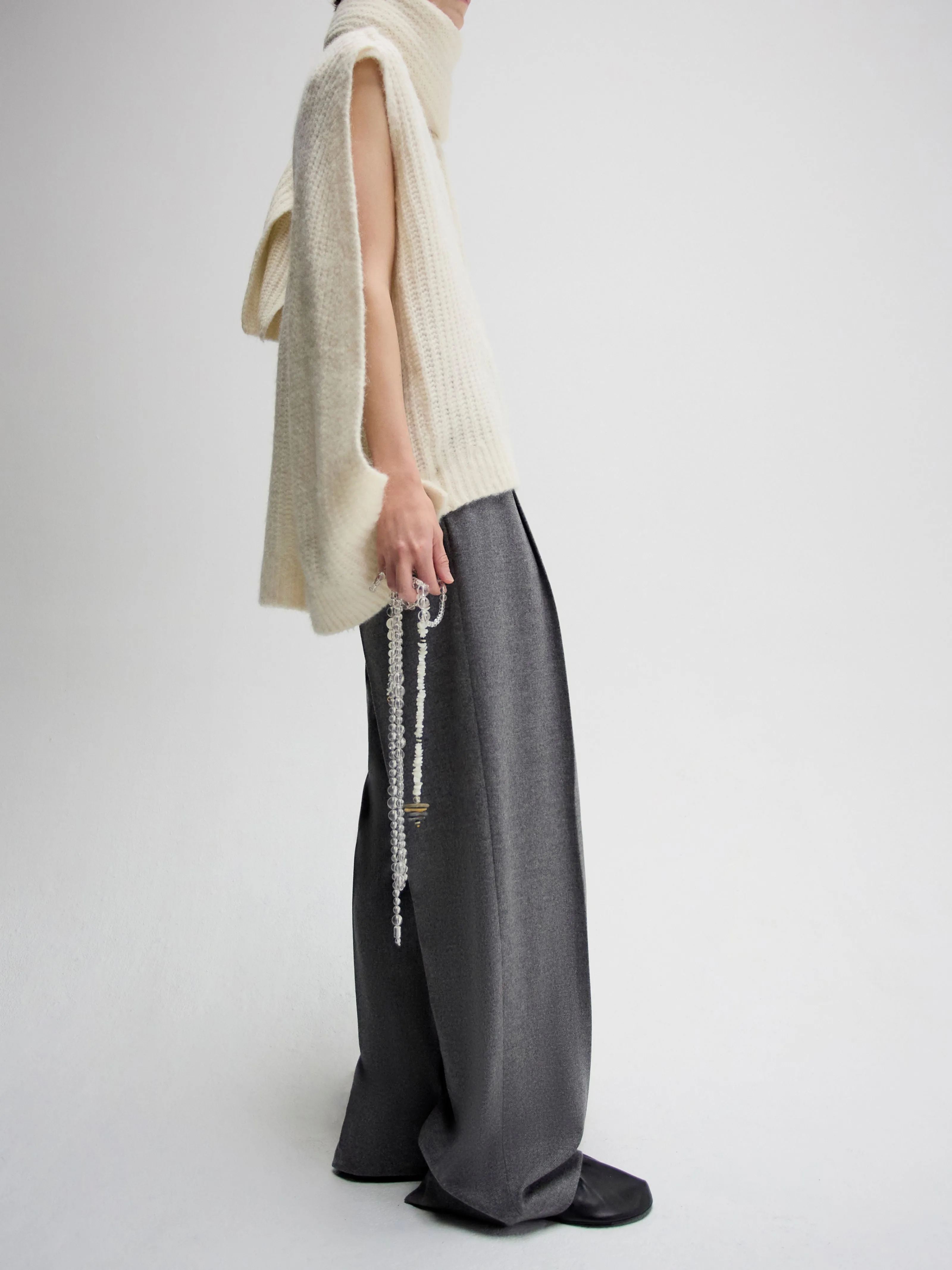 Bias Cut Trouser in Charcoal Tweed sold by MARIA McMANUS product image thumbnail 5