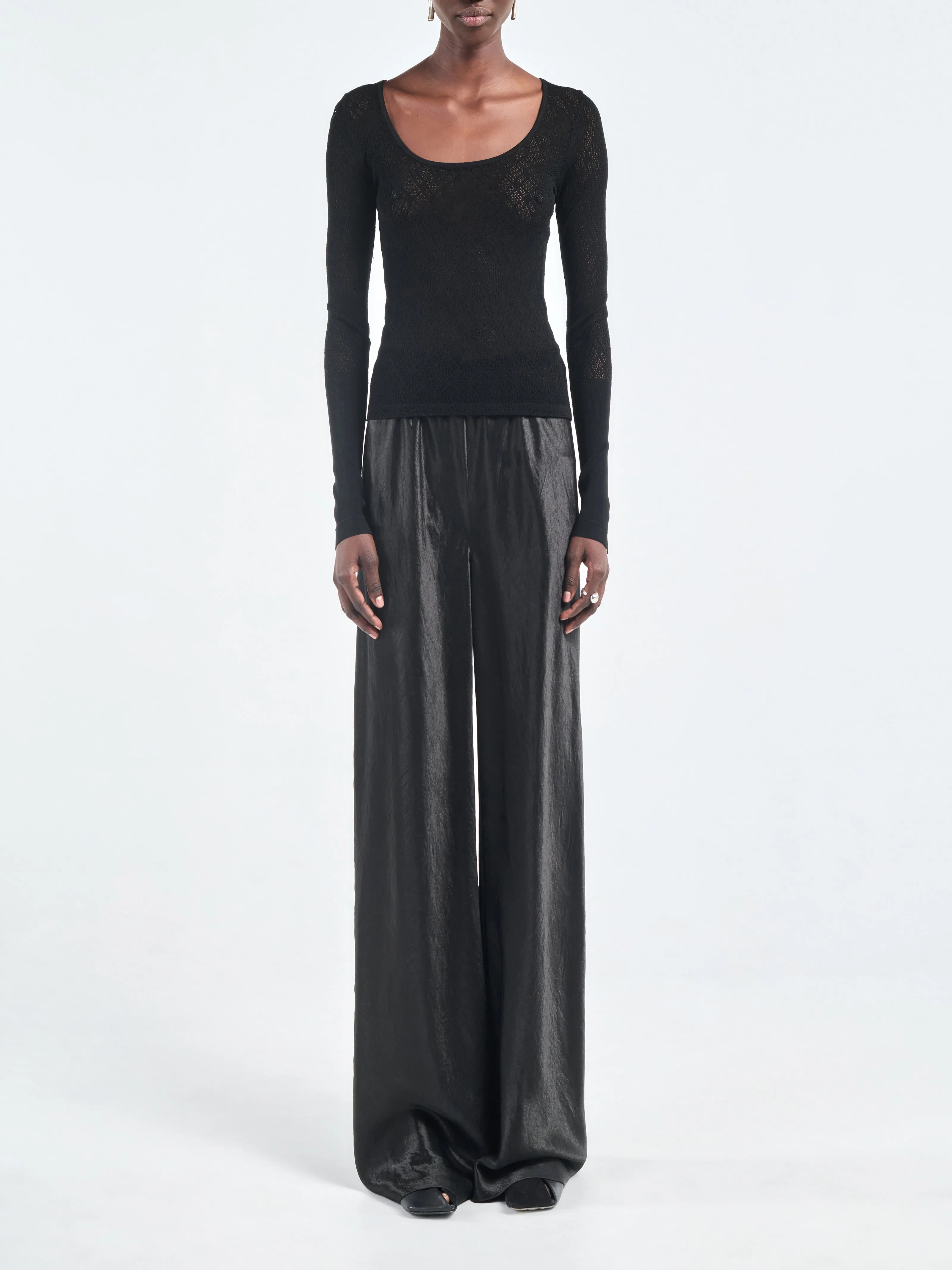 Bias Cut Trouser in Black sold by MARIA McMANUS