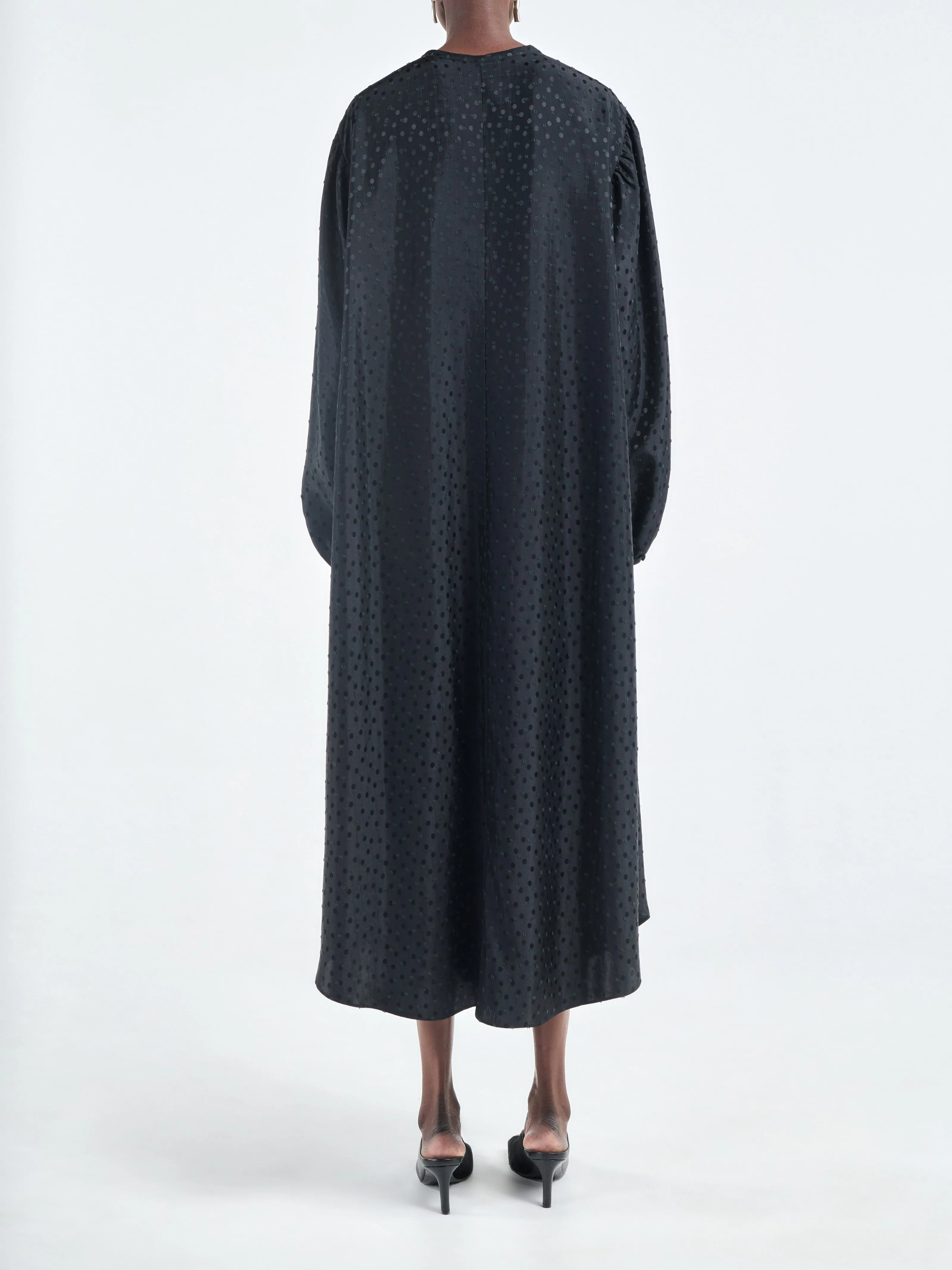Belted Boho Dress in Black Dot Jacquard sold by MARIA McMANUS product image thumbnail 5