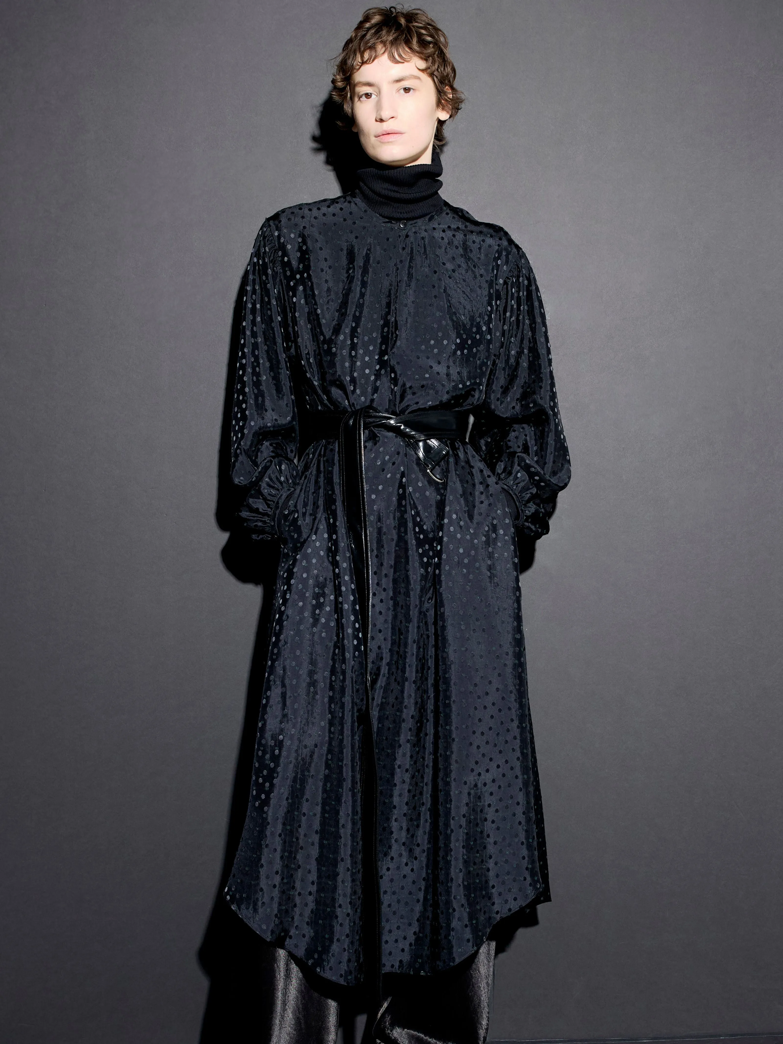 Belted Boho Dress in Black Dot Jacquard sold by MARIA McMANUS product image thumbnail 2