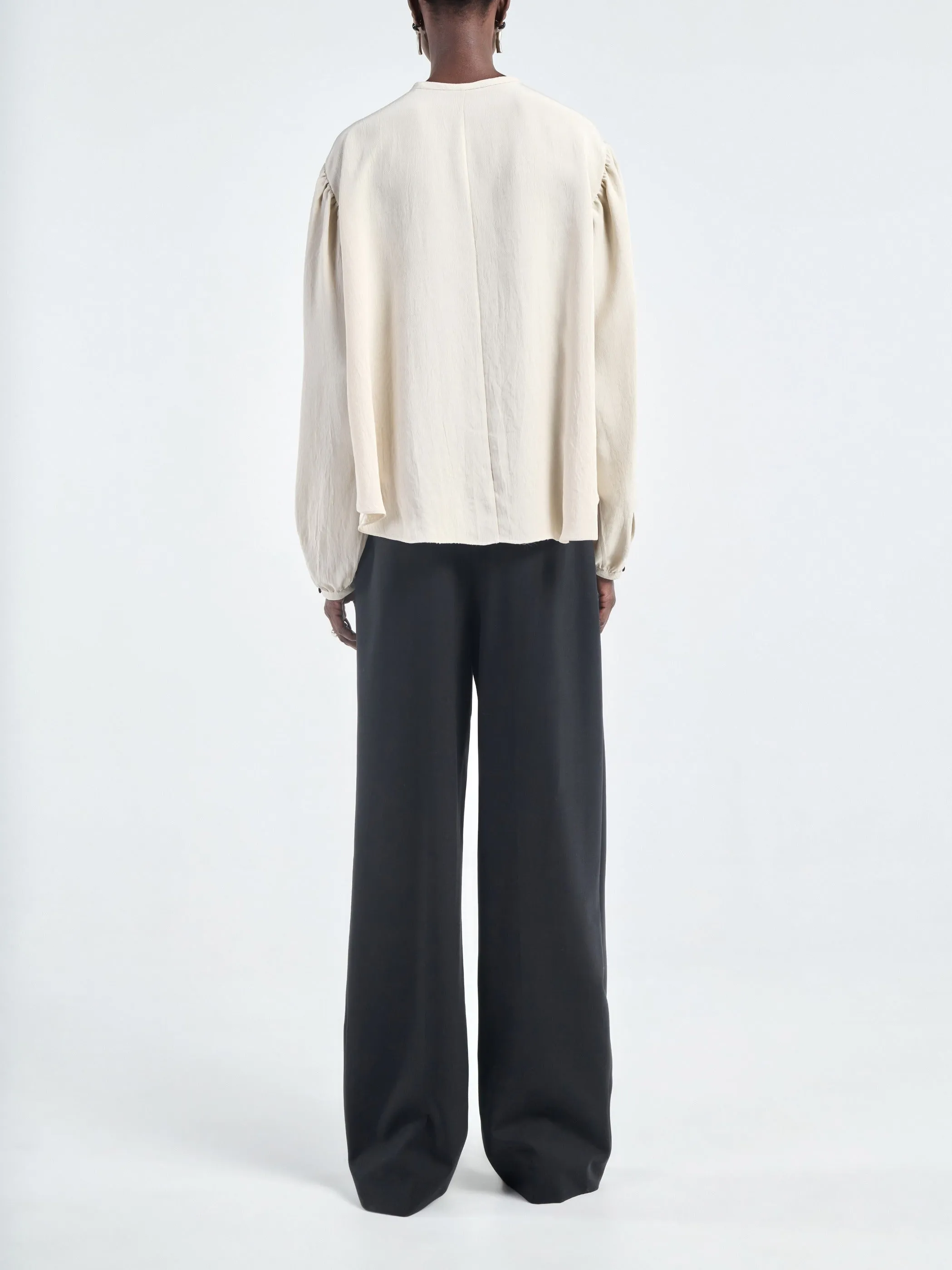 Boho Lace Blouse in Ivory/Black sold by MARIA McMANUS product image thumbnail 3
