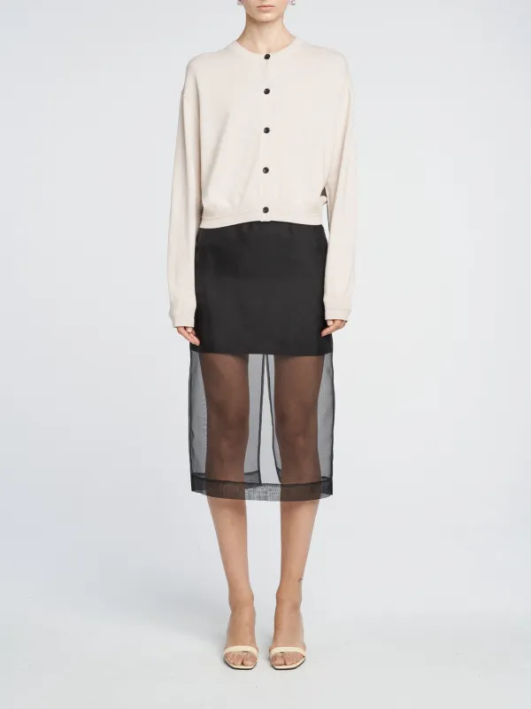 Low Rise Sheer Skirt in Black sold by MARIA McMANUS