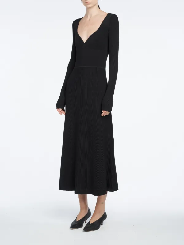 Ribbed Bustier Dress in Black made by MARIA McMANUS