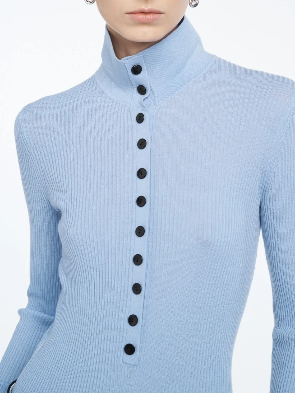 Tiny Button Polo in Sky Blue sold by MARIA McMANUS product image thumbnail 5