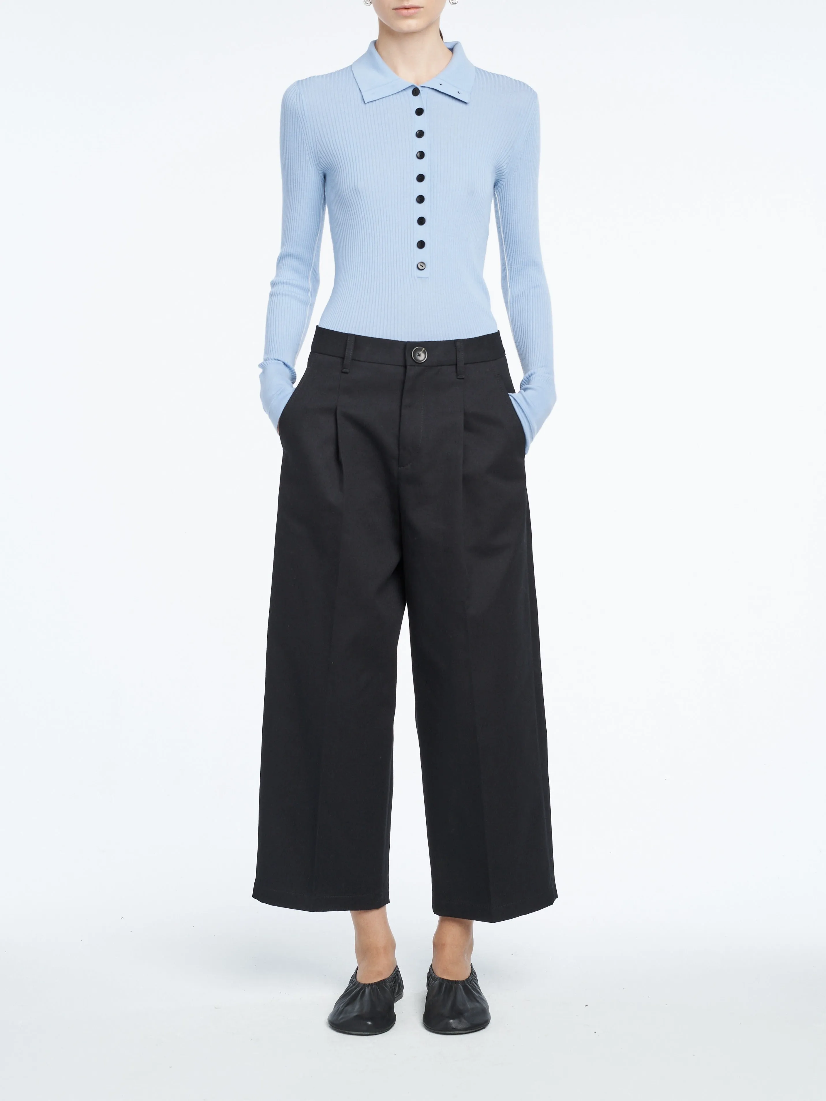 Tiny Button Polo in Sky Blue sold by MARIA McMANUS product image thumbnail 2