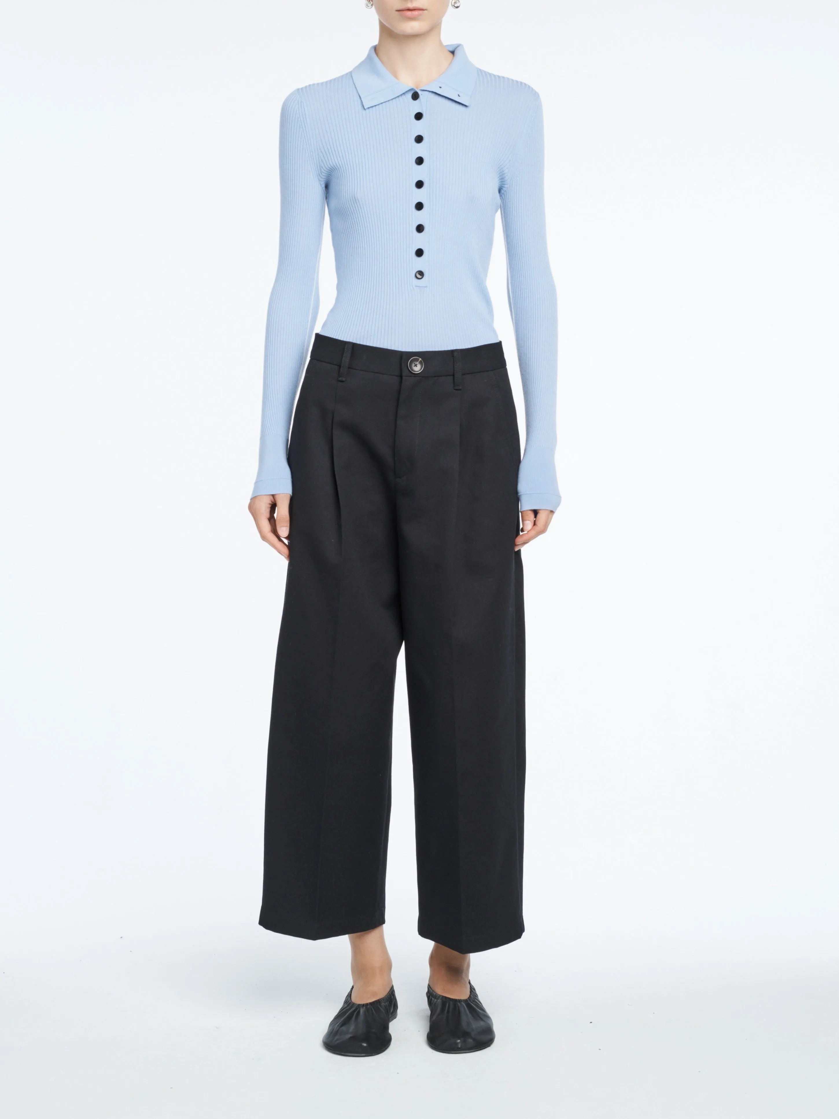 Tiny Button Polo in Sky Blue sold by MARIA McMANUS