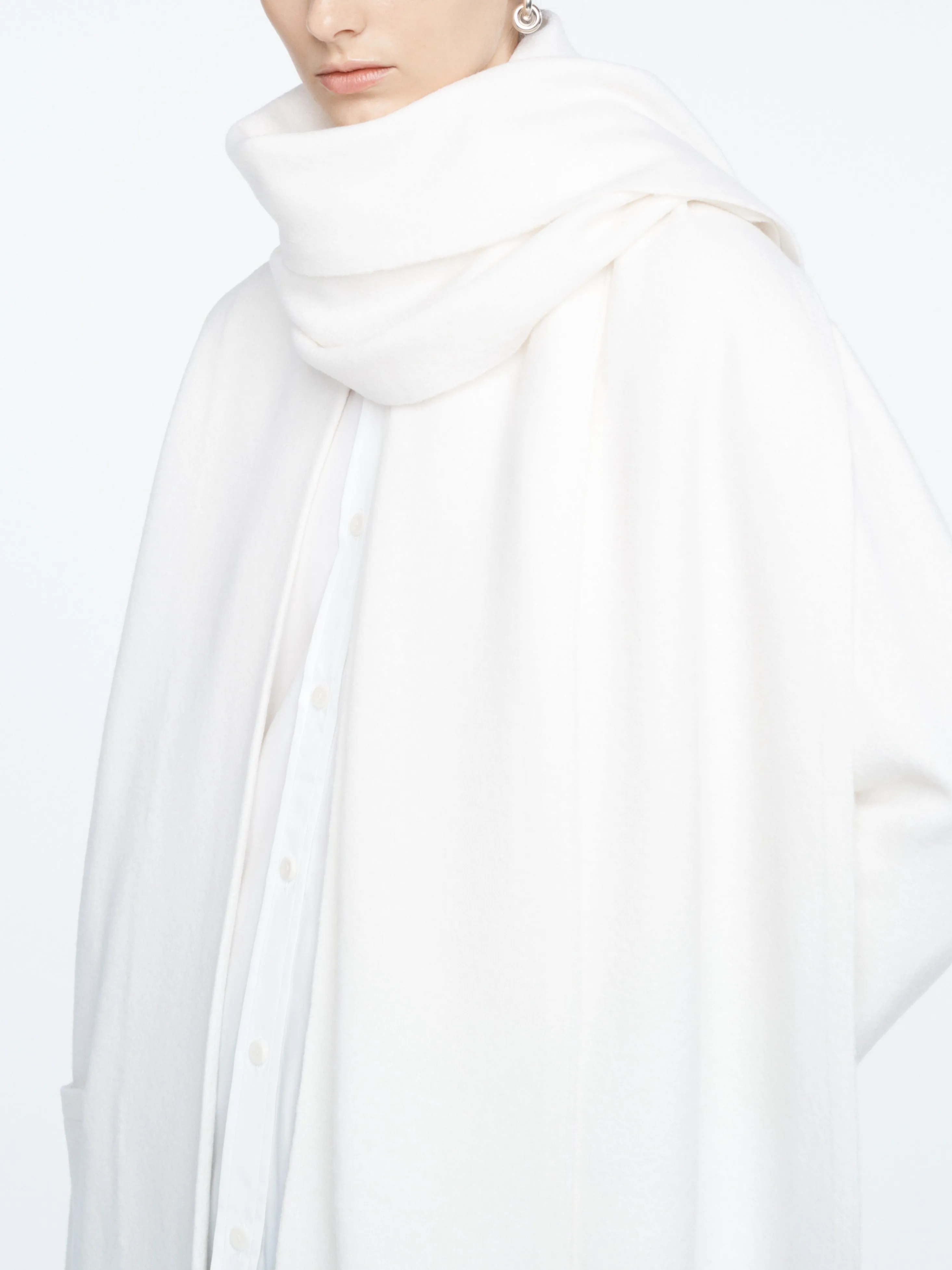 Felted Wrap Coat in Ivory sold by MARIA McMANUS product image thumbnail 3