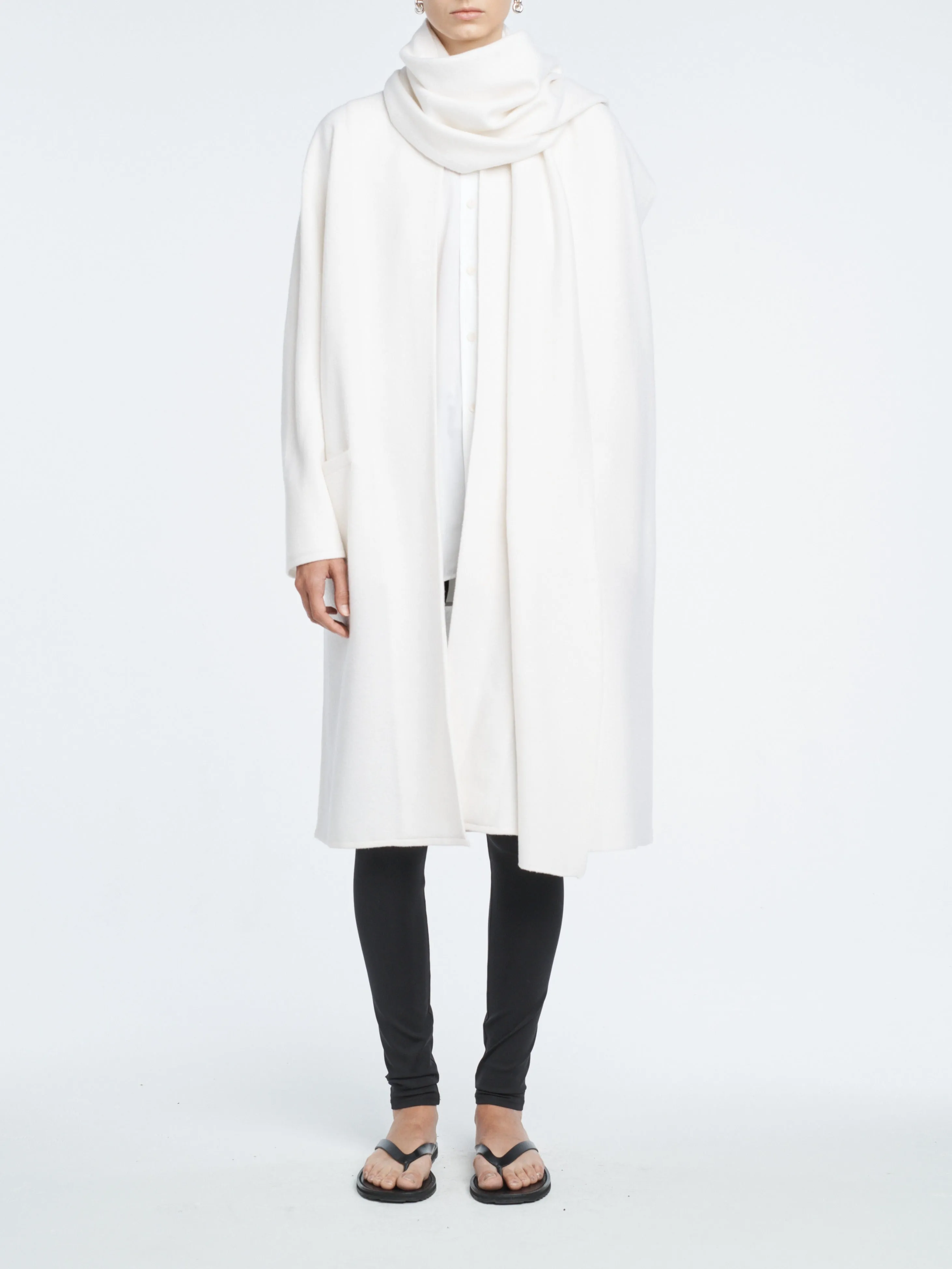 Felted Wrap Coat in Ivory sold by MARIA McMANUS