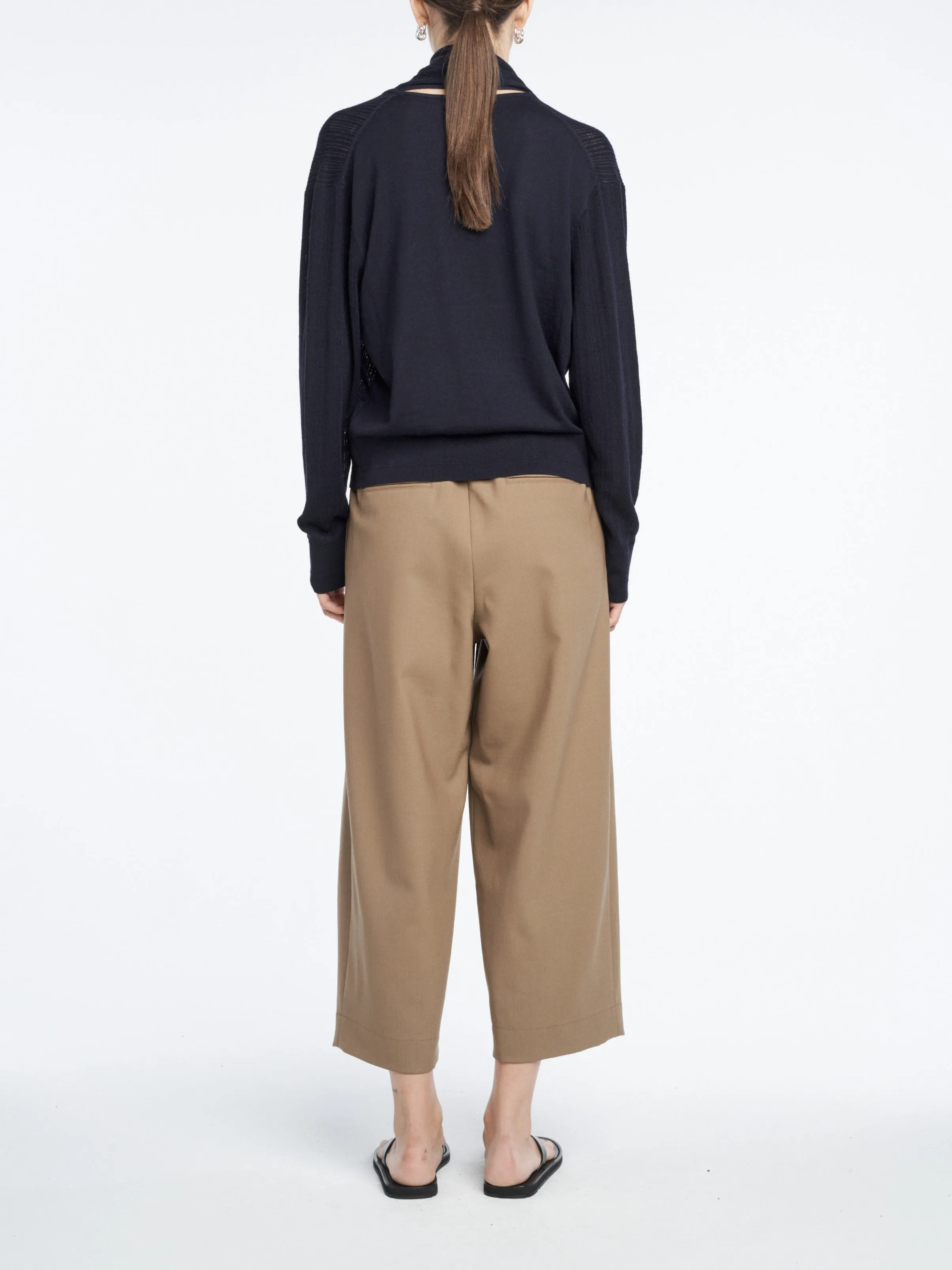 Drop Needle Scarf Sweater in Midnight Navy sold by MARIA McMANUS product image thumbnail 3