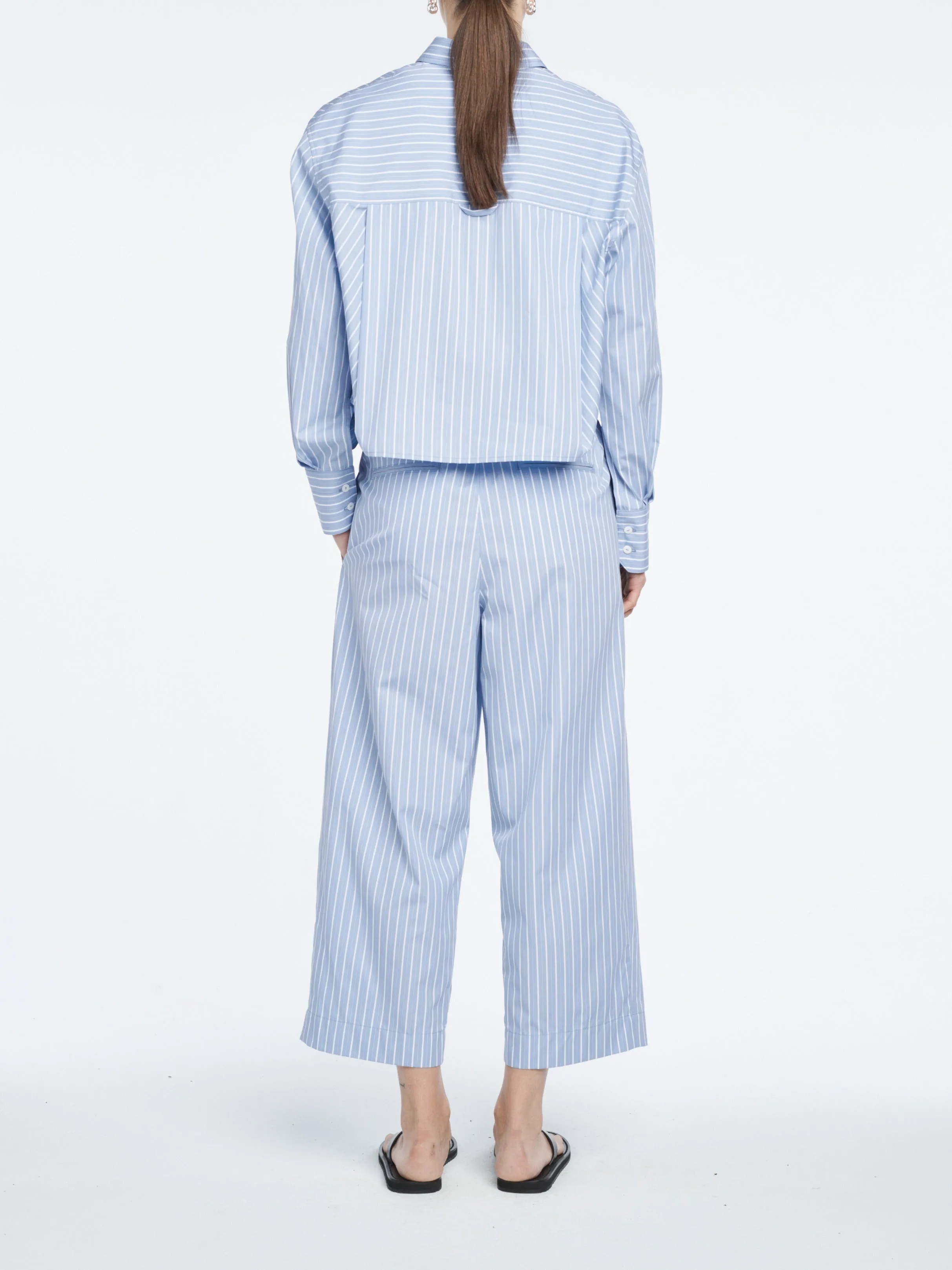 Cropped Shirt in Sky Blue Stripe sold by MARIA McMANUS product image thumbnail 5