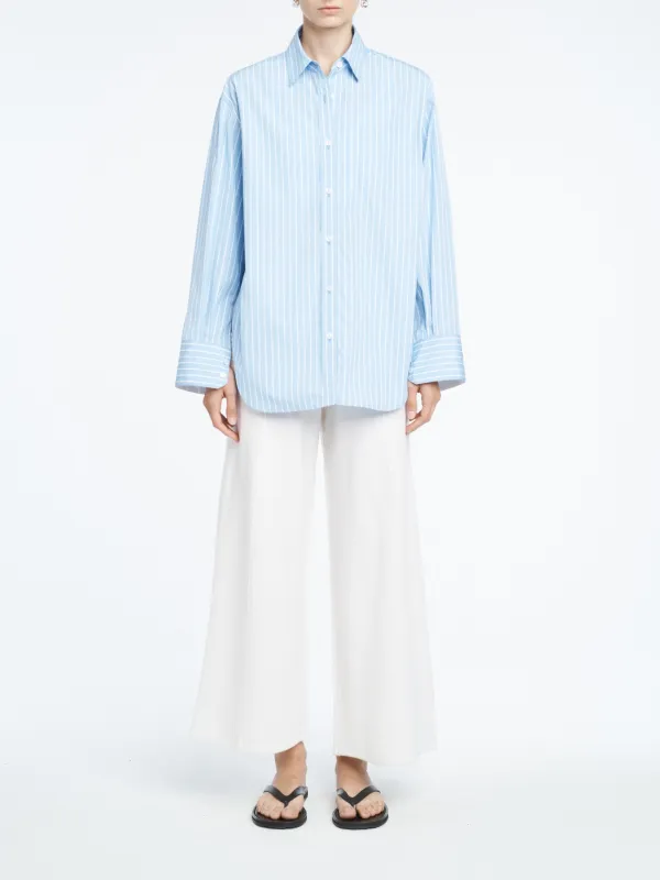 Tunic Shirt in Sky Blue Stripe sold by MARIA McMANUS